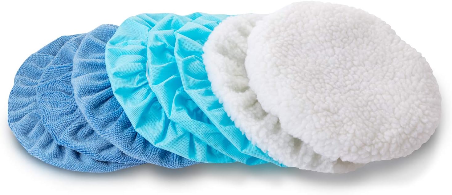 20 Pieces Car Orbital Buffer Polisher Pad Bonnet Microfiber Max Bonnet Polishing Buffing Pad Cover 5-6 Inches