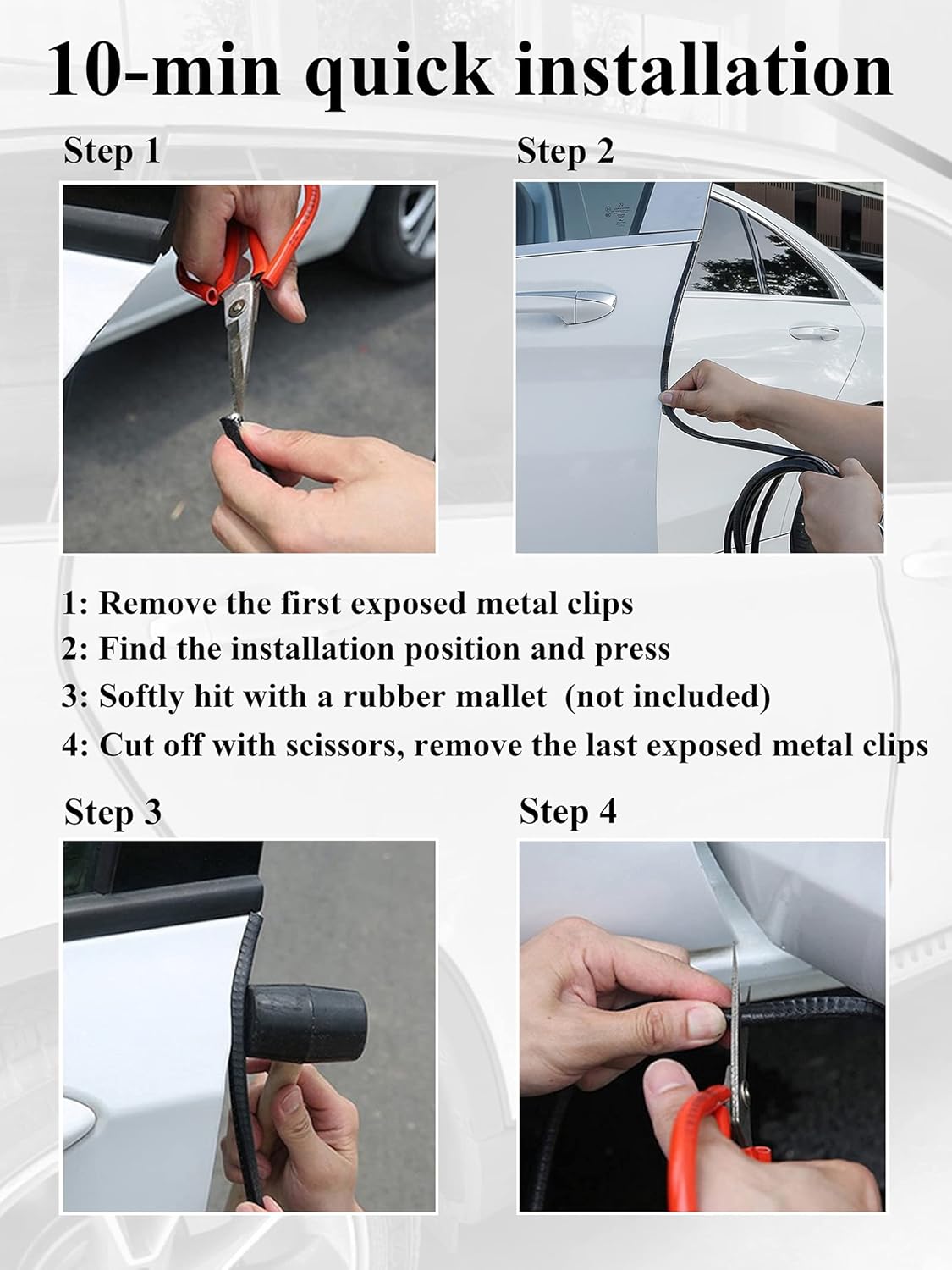 32Ft 10M Door Edge Guard Black Car Guards Protector for Cars Rubber Auto Trim U Shape Build in Metal Sheet No Need Adhesive Easy to Cut Most