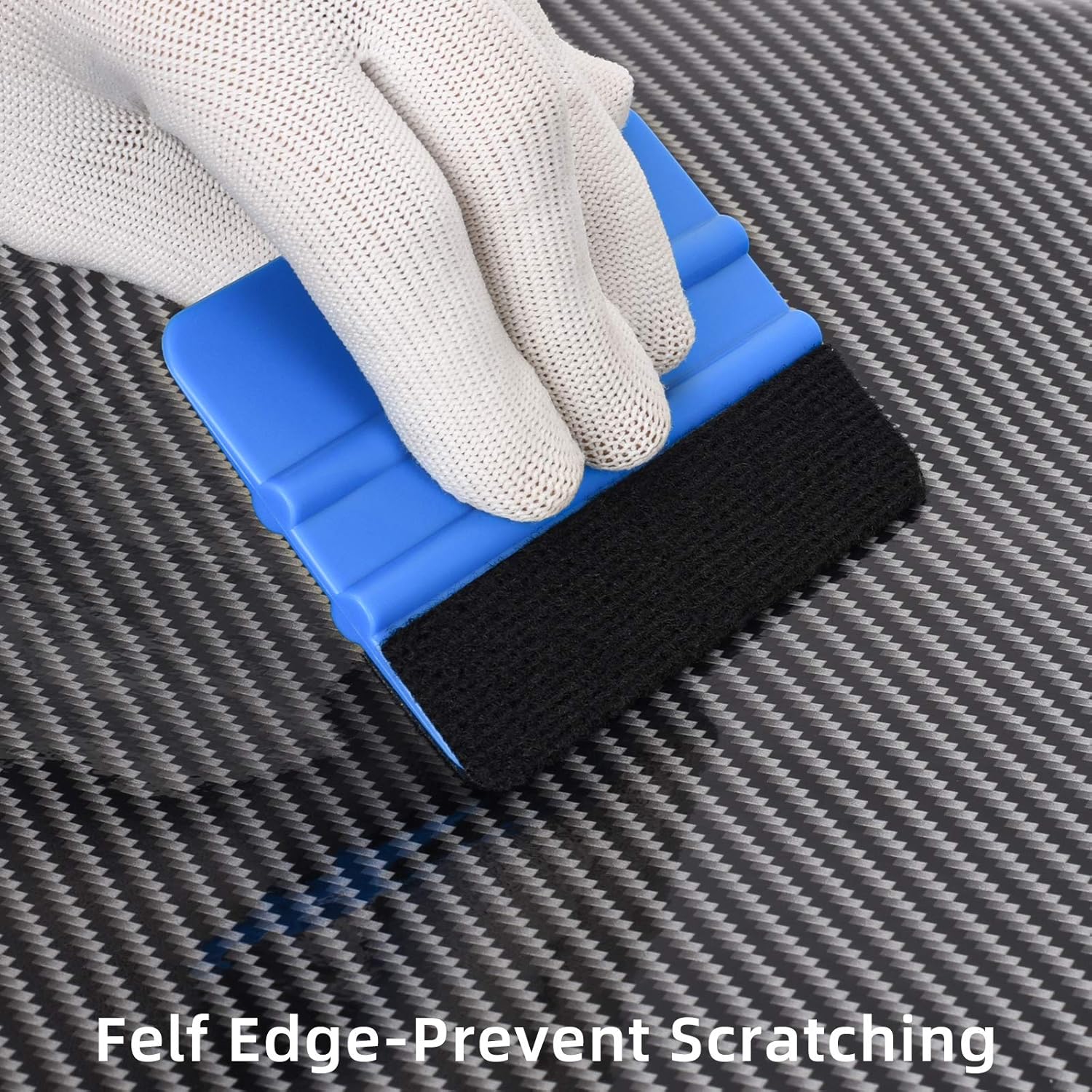Durable Black Felt Edge Vinyl Squeegee Tool 4-Inch, Car Vinyl Film Wrapping Decal Window Tint Work, Professional Scratch Free Squeegee Pack of 3