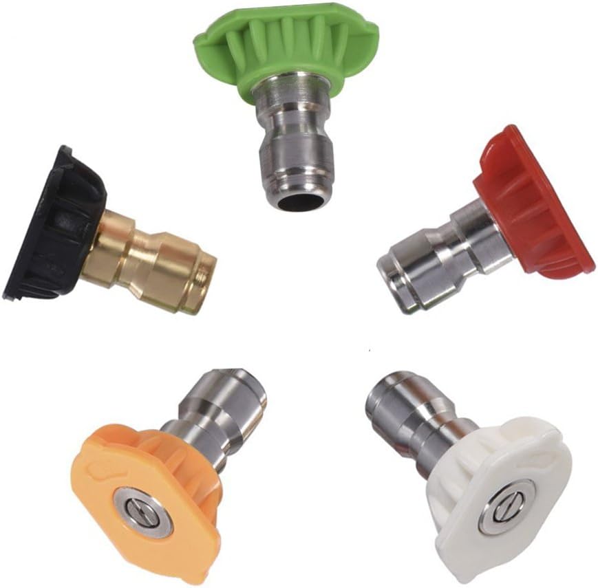 Pressure Washer Nozzle Tips Multiple Degrees, 1/4 INCH 2.5 GPM