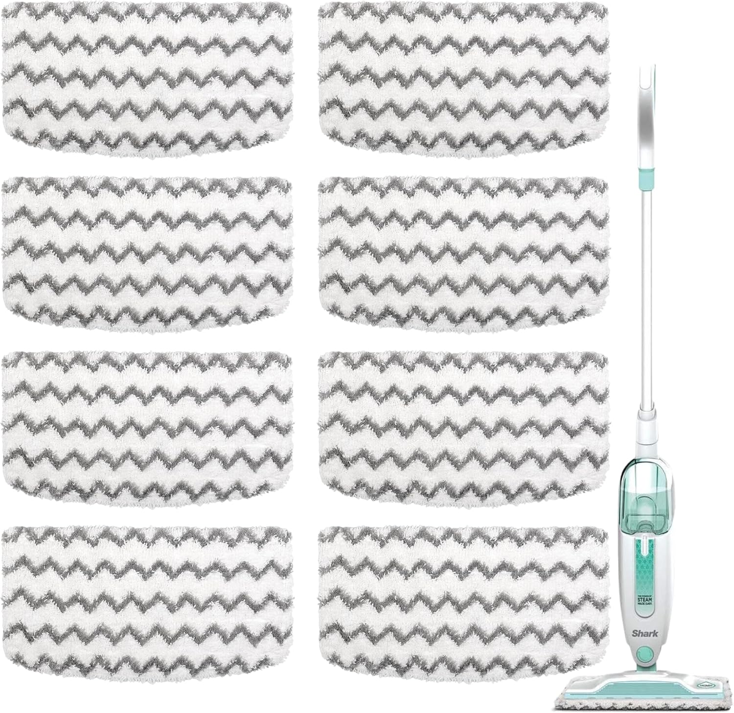 Microfiber Mop Replacement Pads Compatible with Shark Steam Mop S1000 S1000A S1000C S1000WM S1001C S2001 8 Pack
