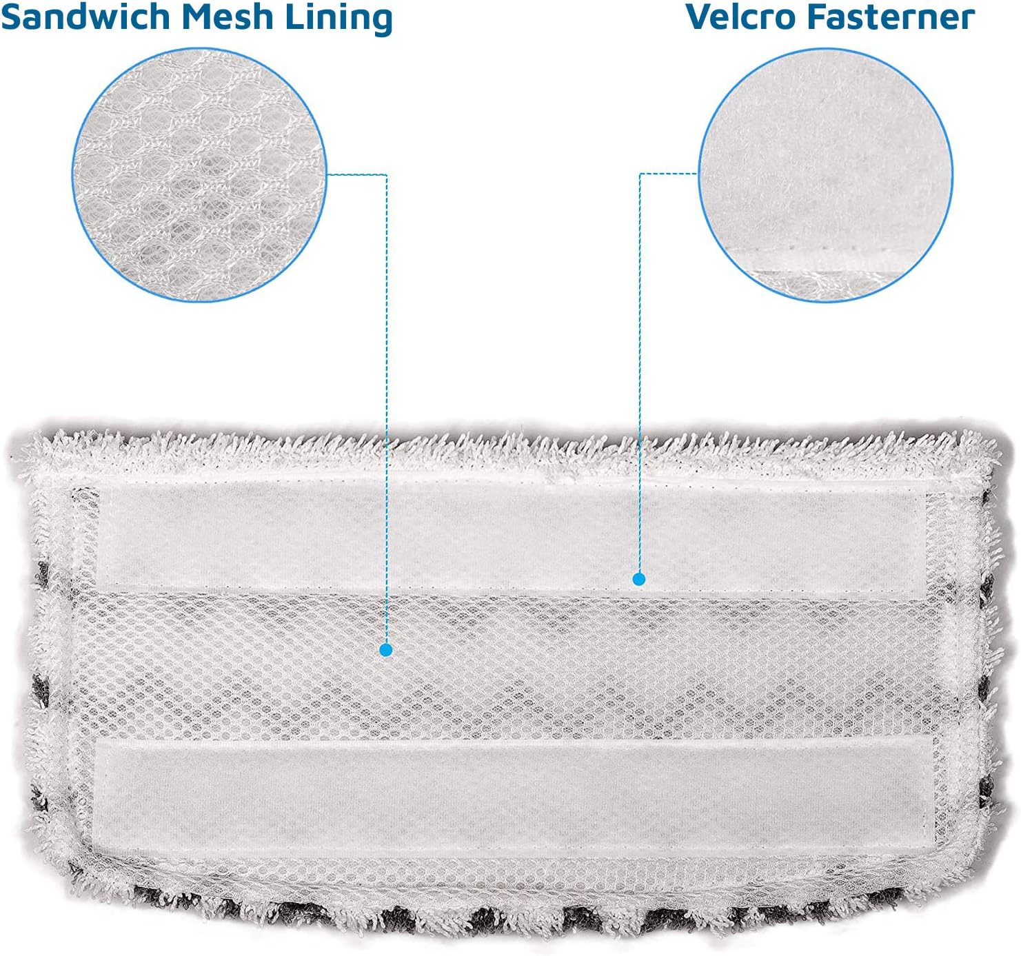 Microfiber Mop Replacement Pads Compatible with Shark Steam Mop S1000 S1000A S1000C S1000WM S1001C S2001 8 Pack