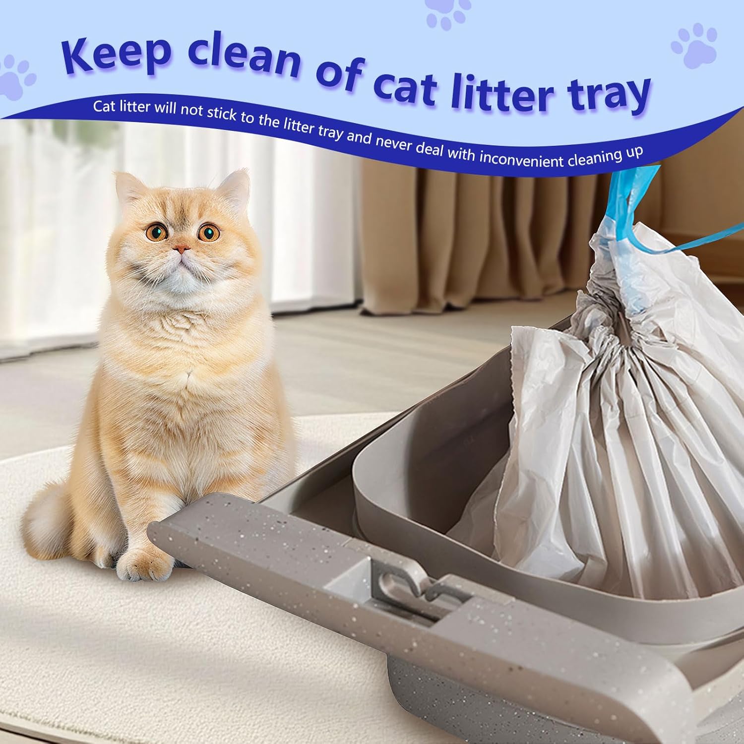 120 Count Cat Litter Box Bags for Neakasa and PetPivot Open Self-Cleaning Cat Litter Boxes, Extra Thick Heavy Duty Liners Replacement, Unscented, 27" x 13", Holds 22 lbs