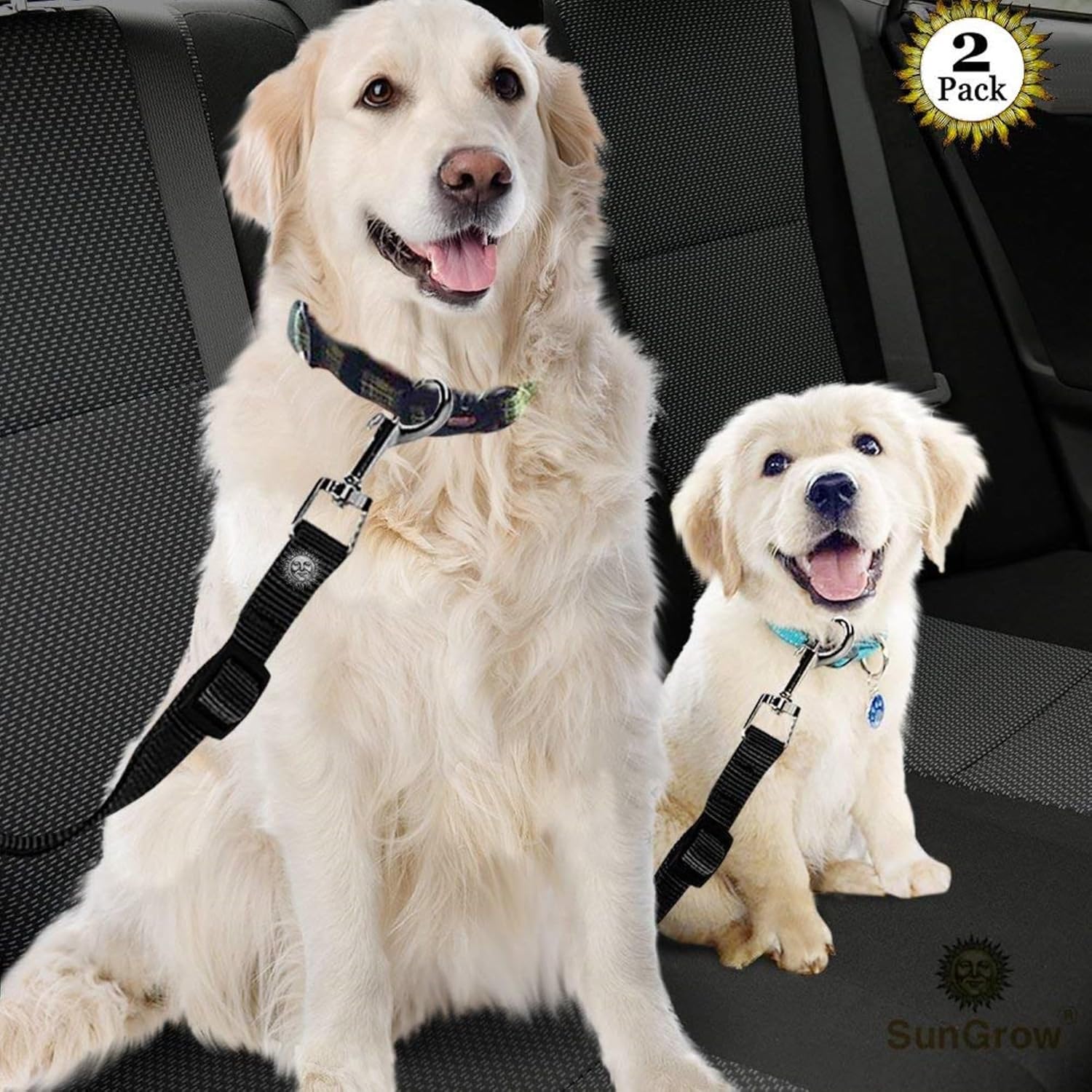 Dog Seat Belt for Car, Adjustable Nylon Pet Seatbelt, Supports All Cars, Dog Car Leash Seat Belt, Seatbelt for Dogs, Cats & Ferrets Travel Harness