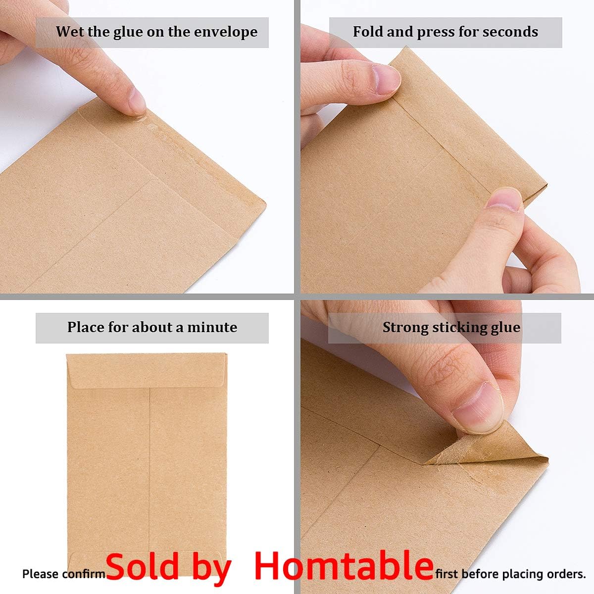 100 Pack Small Coin Envelopes Self-Adhesive Kraft Paper Seed Envelopes Mini Parts Small Items Stamps Storage Packets Envelopes for Garden, Office or Wedding Gift 2.25"×3.5" 100