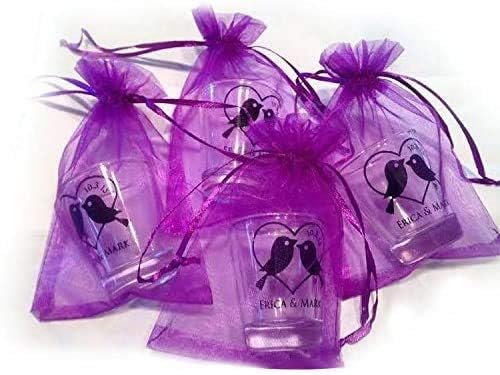 Purple Organza Bags 4x6 in, 100PCS Drawstring Organza Bags, Sheer Mesh Jewelry Pouches, Lavender Wedding Party Festival Gift Bag Candy Pouches for Mother's Day, Party Favors