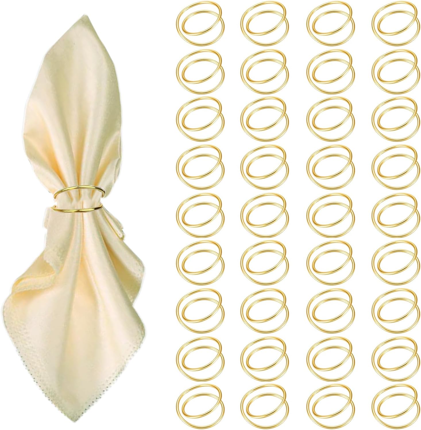 Gold Napkin Rings - 36 PCS Metal Spiral Napkin Rings Spiral Napkin Holders Buckles for Family Dinner, Wedding, Party,Table Decorations