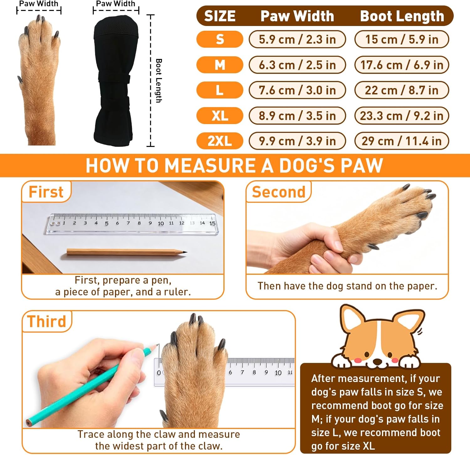 Dog Paw Wound Recovery Boot, Breathable Dog Bootie for Injured Paw, Anti-Slip Dog Shoe with Self-Adhesive Strap, Dog Paw Protector for Outdoor Walking & Keep Dogs from Licking Wounds M