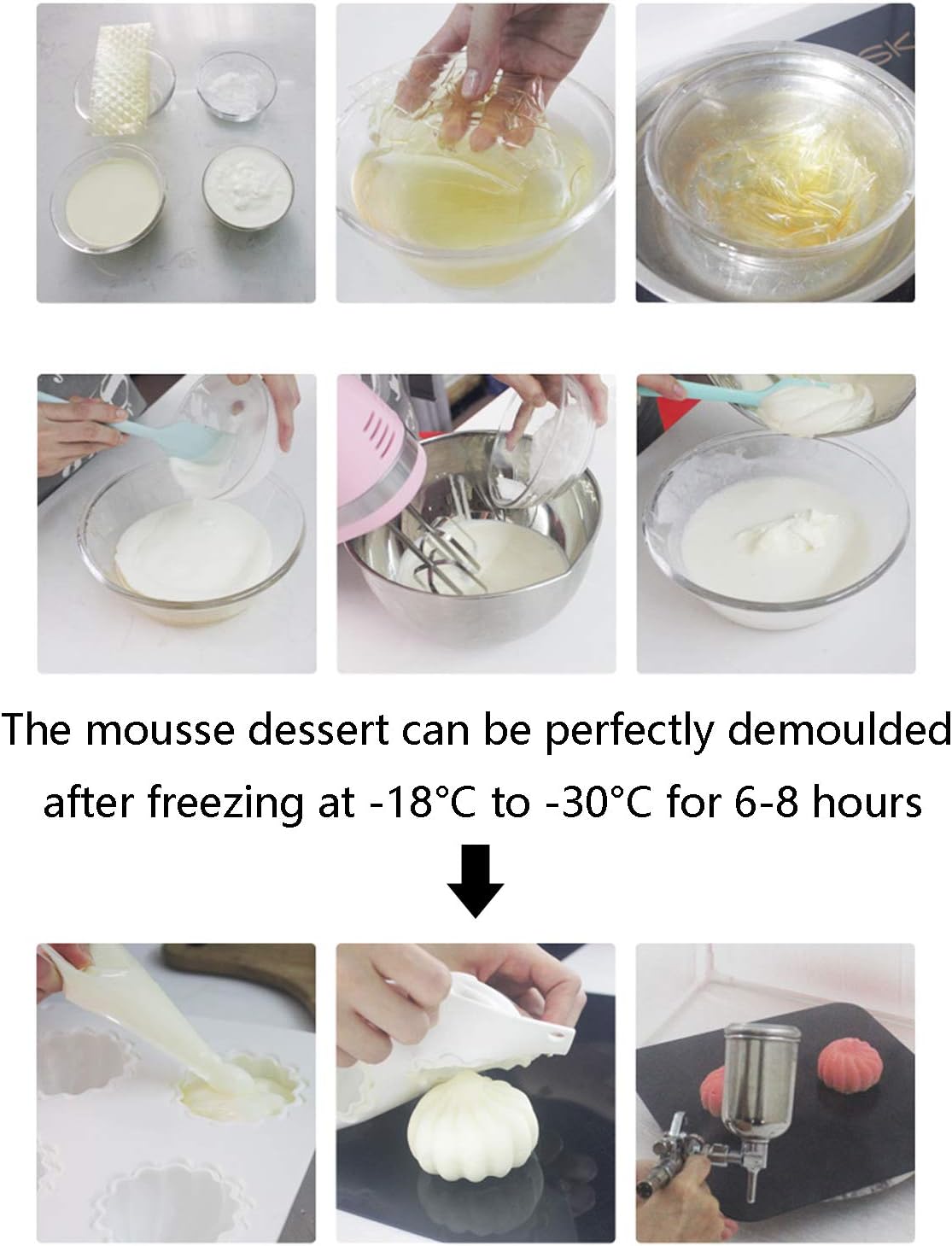 Easter Egg Silicone Mold for Baking Chocolate Easter Eggs, Mousse Cake, Jello, CheeseCake, Ice Cream, Dessert, Cake Decoration Mold 8-Cavity