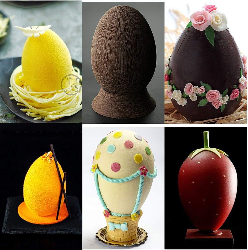 Easter Egg Silicone Mold for Baking Chocolate Easter Eggs, Mousse Cake, Jello, CheeseCake, Ice Cream, Dessert, Cake Decoration Mold 8-Cavity