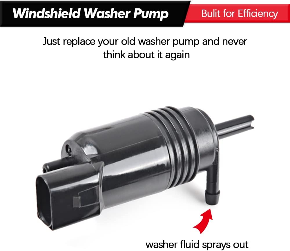 Front Windshield Washer Pump w/Grommet Replacement for Chevy Silverado 1500, 2500,3500, GMC Acadia, Sierra 1500, 2500, 3500, Cadillac CT6, XT4, XT5, Buick LaCrosse Replaces OEM 22999423, 84518407
