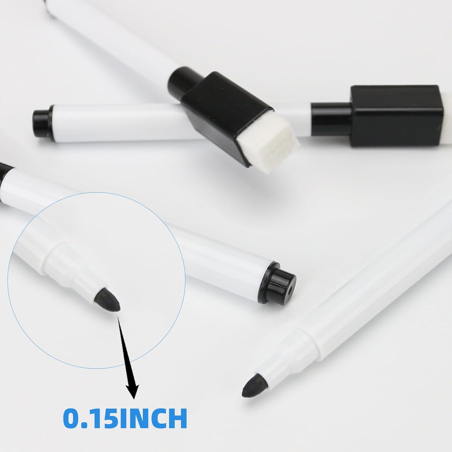 25 Pcs Black Magnetic Dry Erase Markers with Eraser Cap, White Board Mini Dry Erase Markers Bulk, Fine Point Tip Student White Board Markers for Teachers Office School Supplies