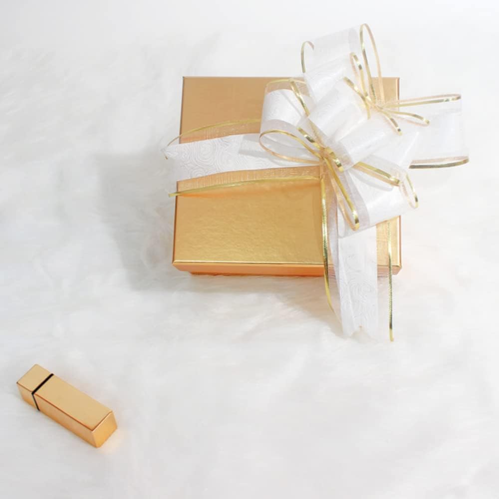 Pull Bows for Gift Wrapping, 15 PCS Large Gift Bow Bulk for Presents Package, Gift Baskets, Christmas, Wedding, and Party Decor White with Tulle & Gold line, 6 inches
