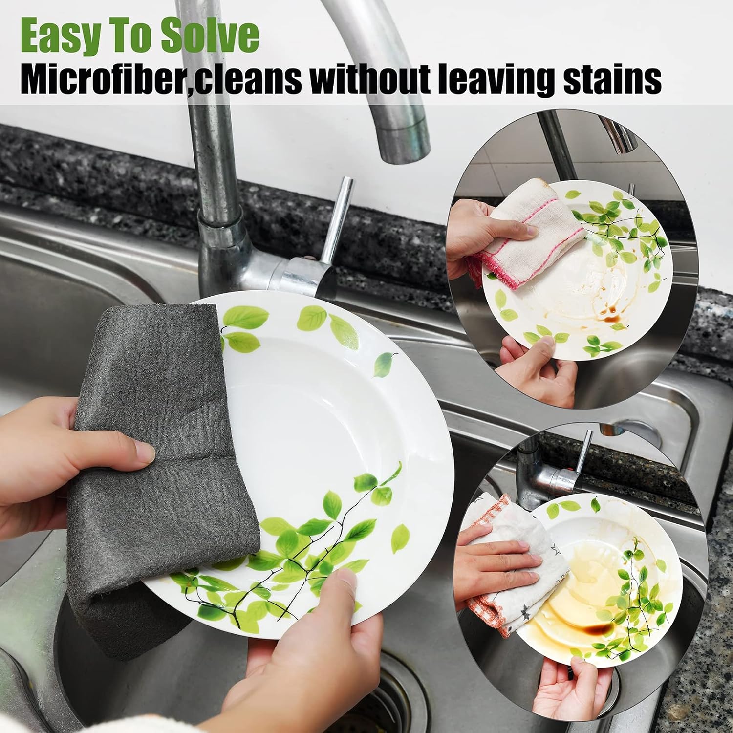 Thickened Magic Cleaning Cloth,Reusable Microfiber Cleaning Cloth.Lint Free Cloth for Home,Window,Mirror Glass and Cars. 12" x 16",5 Pack