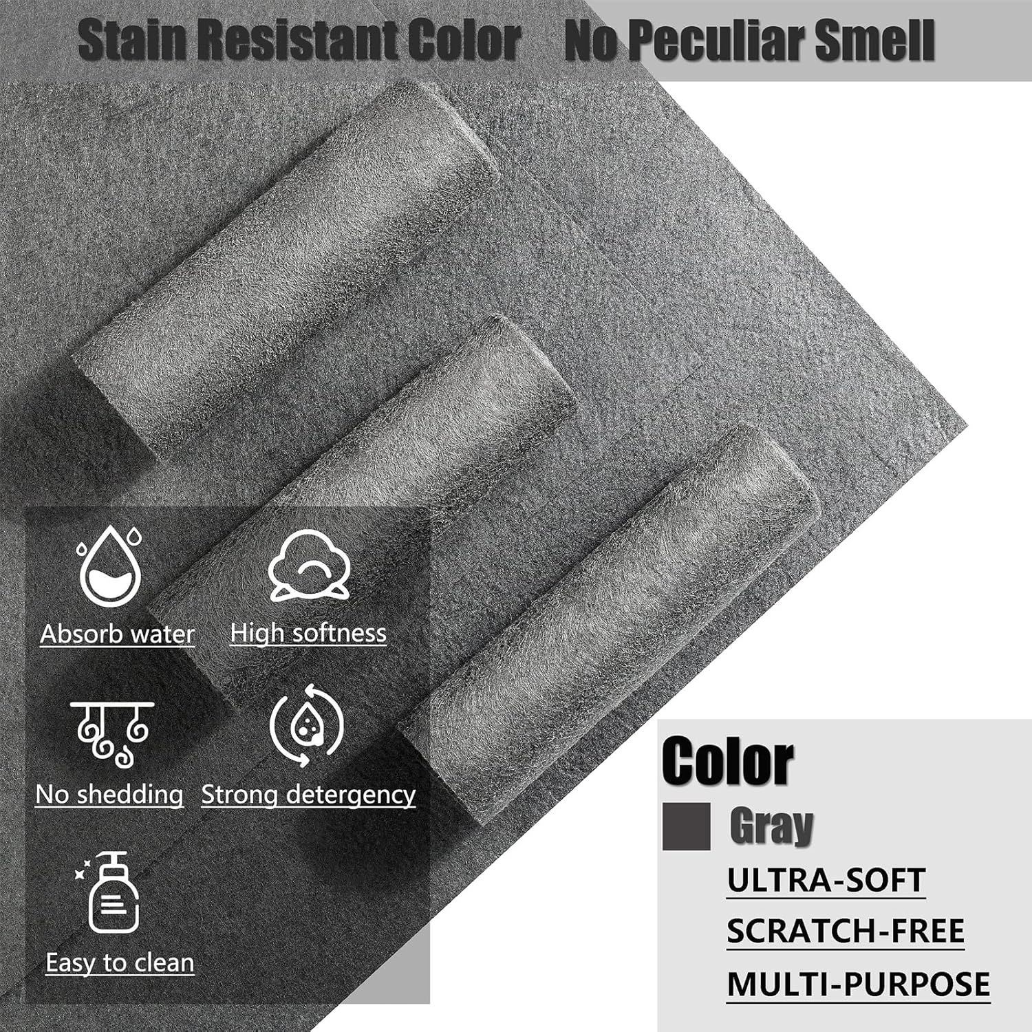 Thickened Magic Cleaning Cloth,Reusable Microfiber Cleaning Cloth.Lint Free Cloth for Home,Window,Mirror Glass and Cars. 12" x 16",5 Pack