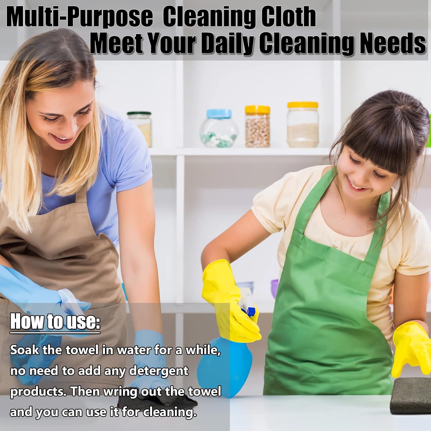 Thickened Magic Cleaning Cloth,Reusable Microfiber Cleaning Cloth.Lint Free Cloth for Home,Window,Mirror Glass and Cars. 12" x 16",5 Pack