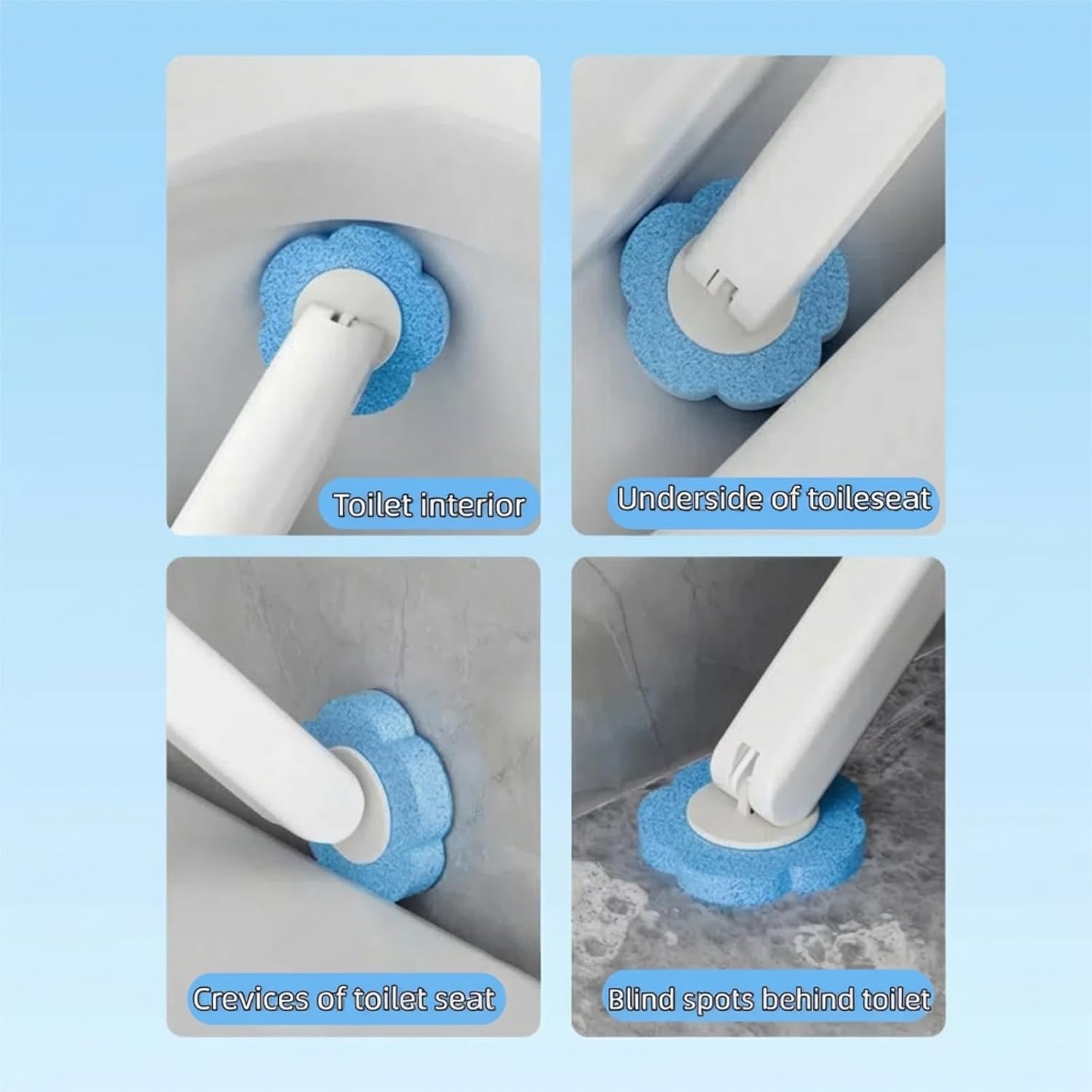 Disposable Toilet Brush with 48 Refills,Toilet Cleaning Supplies,Toilet Wand Brush Starter Kit,Wall Mounted Toilet Bowl Cleaner Brush with Holder for Bathroom Deep Cleaning & Hygiene White