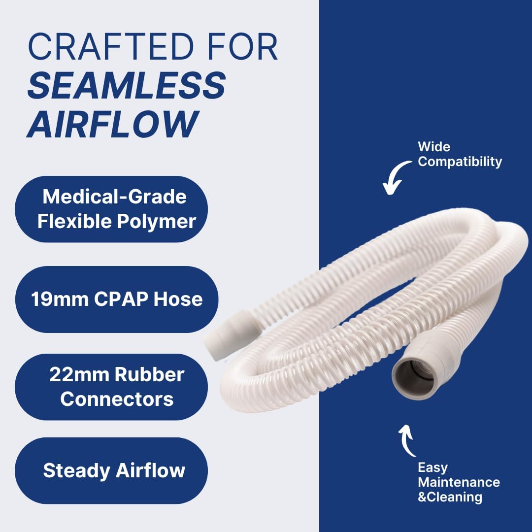 CPAP Hose Universal Tubing 6 ft – Compatible with CPAP, BiPAP, and BiLevel Machines – Minimizes Mask Leaks, Reduces Discomfort – Durable, Flexible, and Designed for Restful Sleep