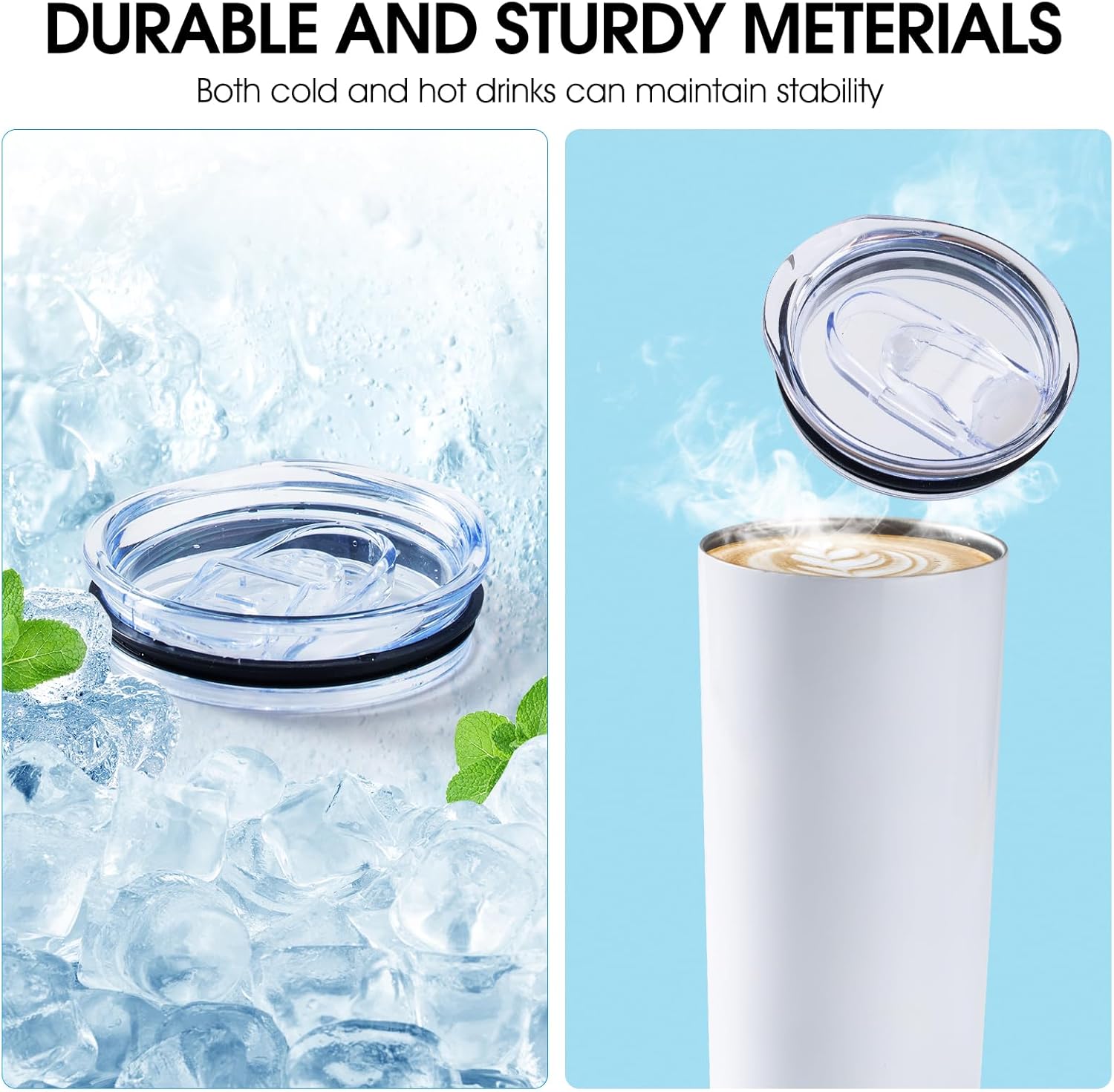 3 Pack 20oz Skinny Straight Body Stainless Steel Tumbler Replacement Lid，Spill Proof Splash Resistant Silicon Sliding cover for 2.76inch mouth，Straw Friendly for work, travel and Daily Life