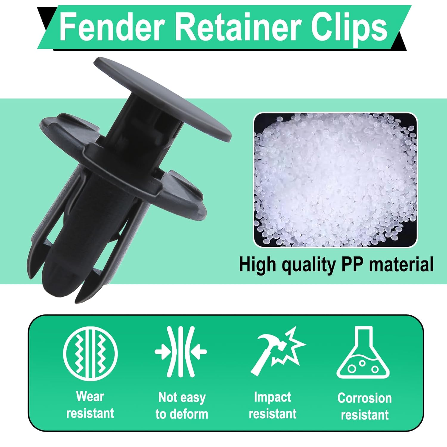20 PCS Fender Liner Push-Type Retainer Clip Fastener, Bumper Engine Under Cover Clip, Car Retainer Clips, Compatible with Hyundai Kia Accent, Azera, Equus, Elantra, Genesis, Replaces GM: 86595-2T500