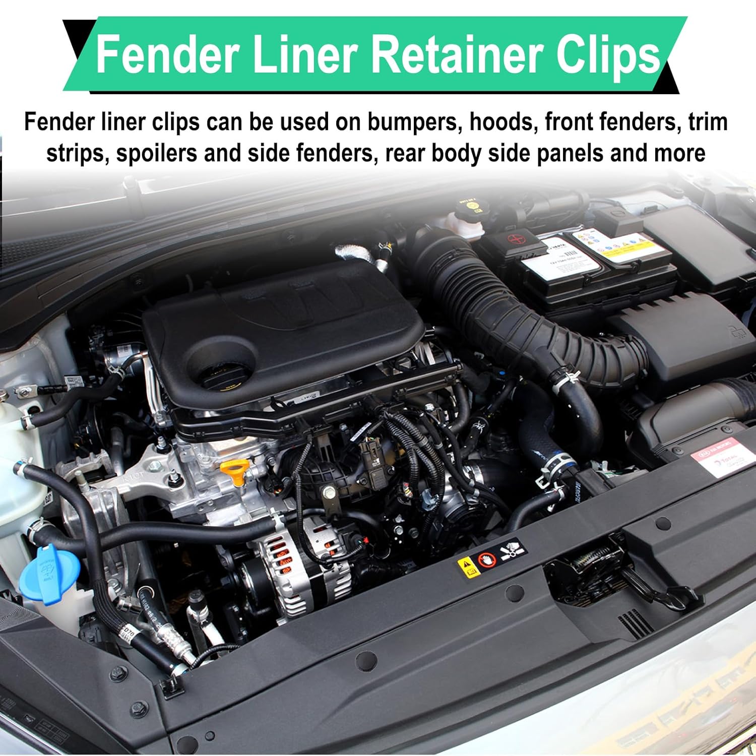 20 PCS Fender Liner Push-Type Retainer Clip Fastener, Bumper Engine Under Cover Clip, Car Retainer Clips, Compatible with Hyundai Kia Accent, Azera, Equus, Elantra, Genesis, Replaces GM: 86595-2T500