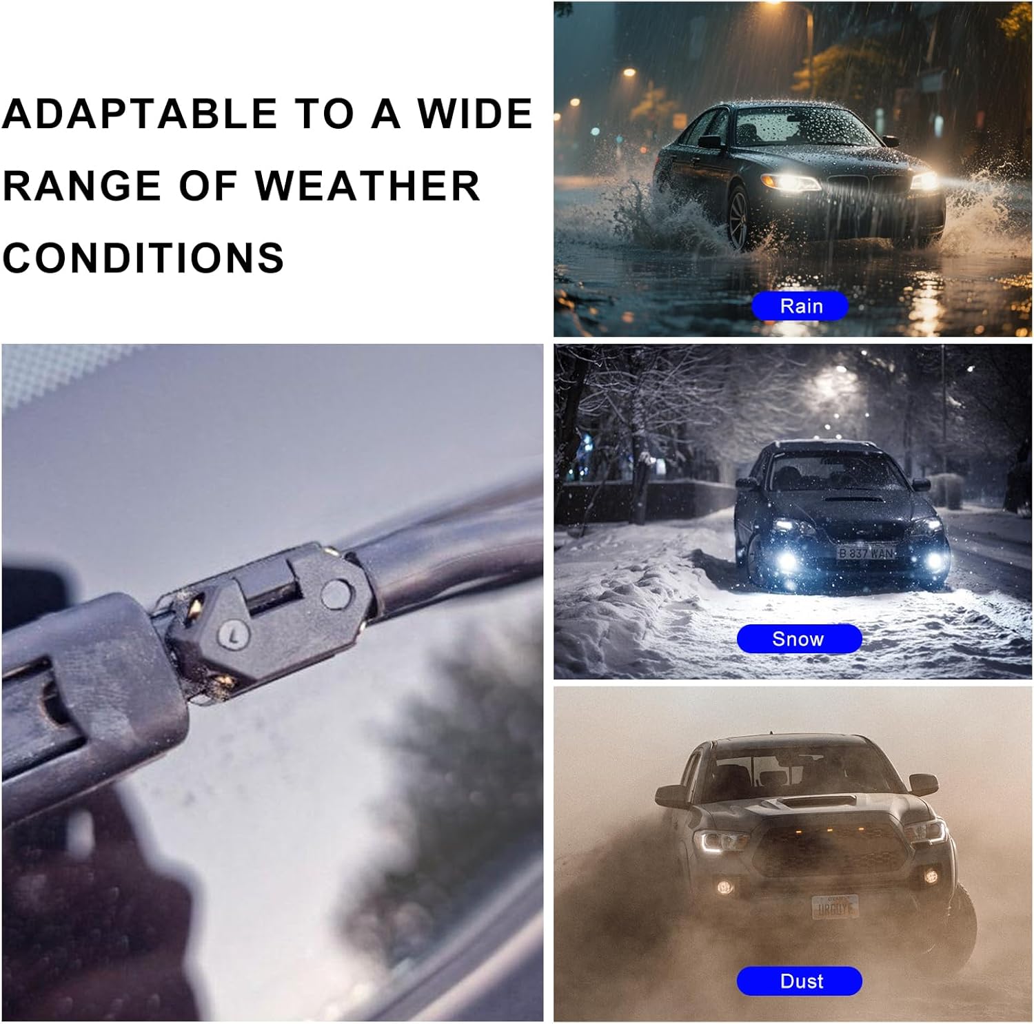 4 PCS Front Windshield Washer Nozzles, 4 Holes Car Windshield Washer Wiper Arm Sprayer, Auto Left Right Windshield Washer Squirter Nozzle Replacement, Universal Vehicle Accessories 4 PCS