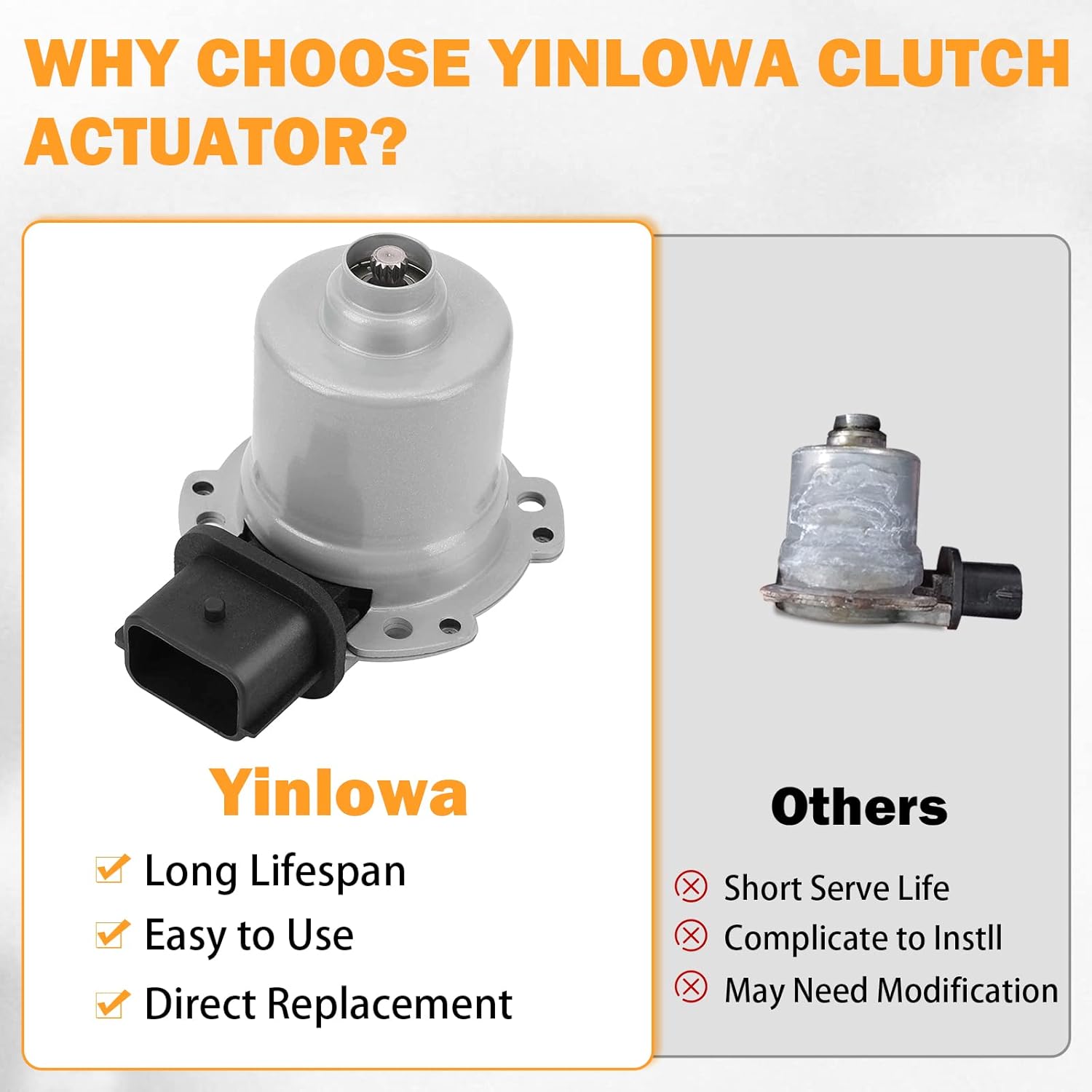 2PCS AE8Z-7C604-A Automatic Transmission Clutch Actuator A and B for 2012-2017 Ford Focus SE SEL, 11 12 13 14 15 16 17 Ford Fiesta Trans Clutch Actuator Replaces Ford AE8Z7C604A, AE8Z7C604