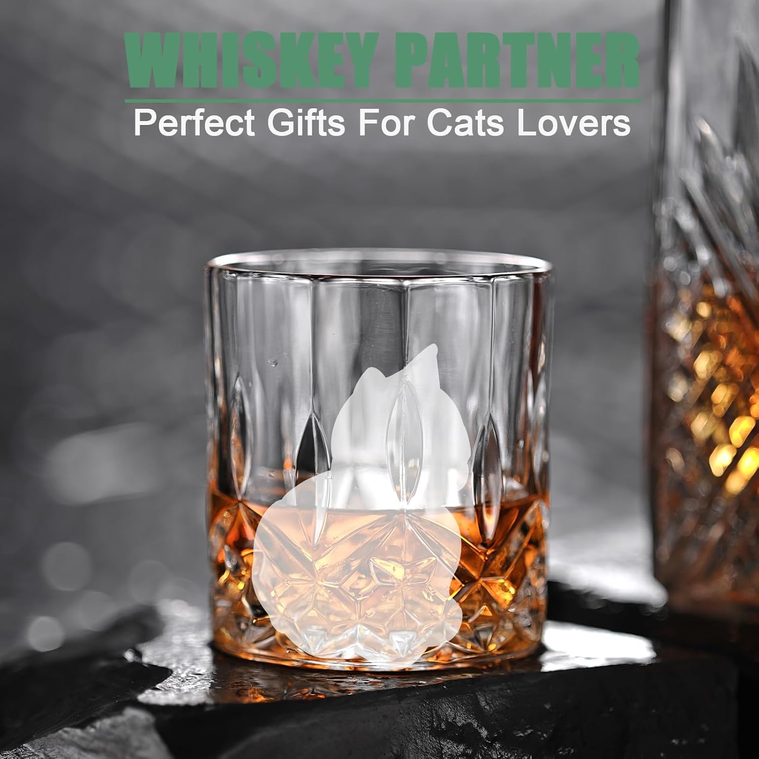 3D Cat Ice Cube Mold, Ice Cube Tray with Funnel with Funnel for Cocktails, Bourbon,Brandy, Whiskey Gifts for Men, Silicone Fun Shapes Black Cute CAT