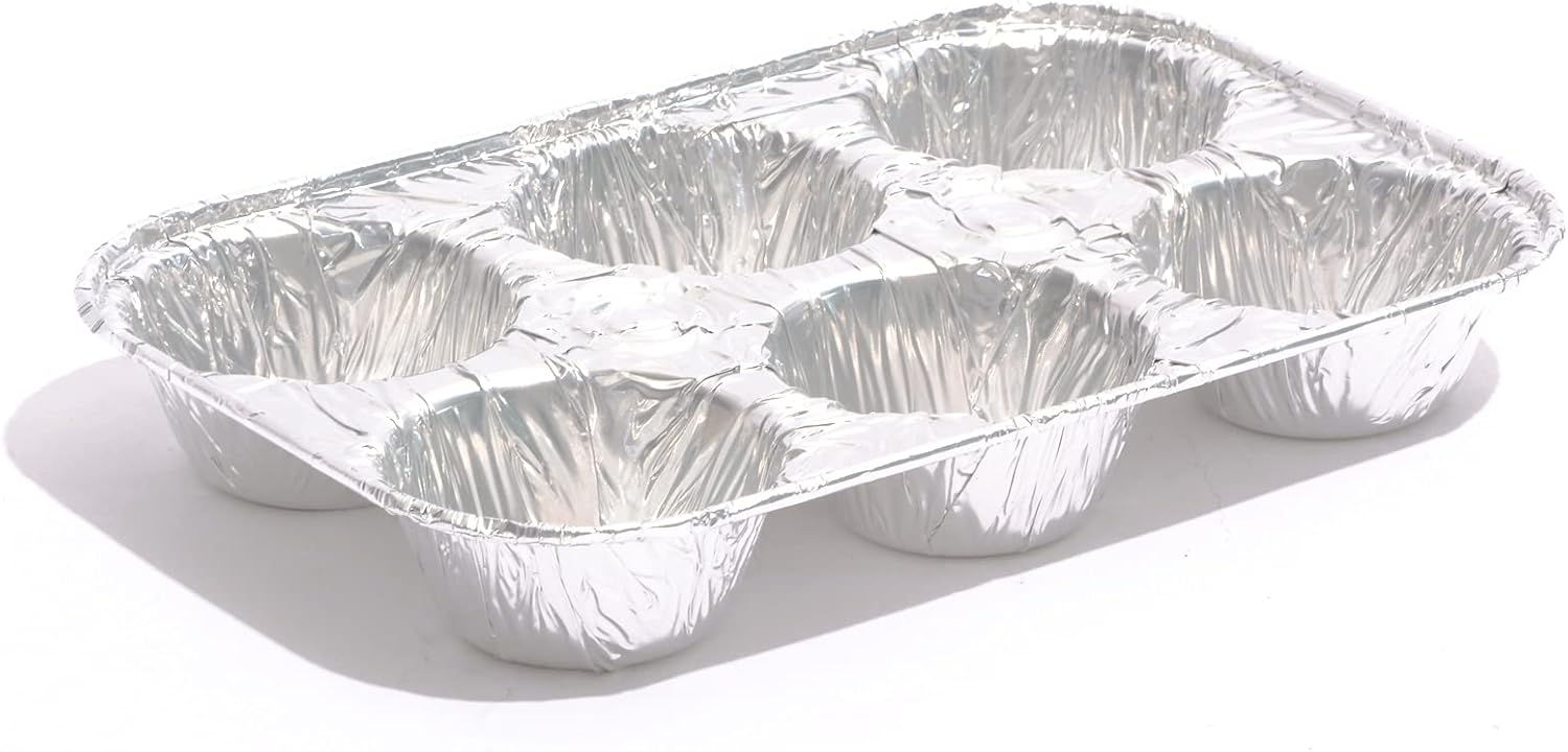 10pack Muffin Pan 6-Cup Cupcake Aluminum Pans Favorite Muffin Tin Size for Baking Cupcakes Muffins and Mini Pies - Standard Size