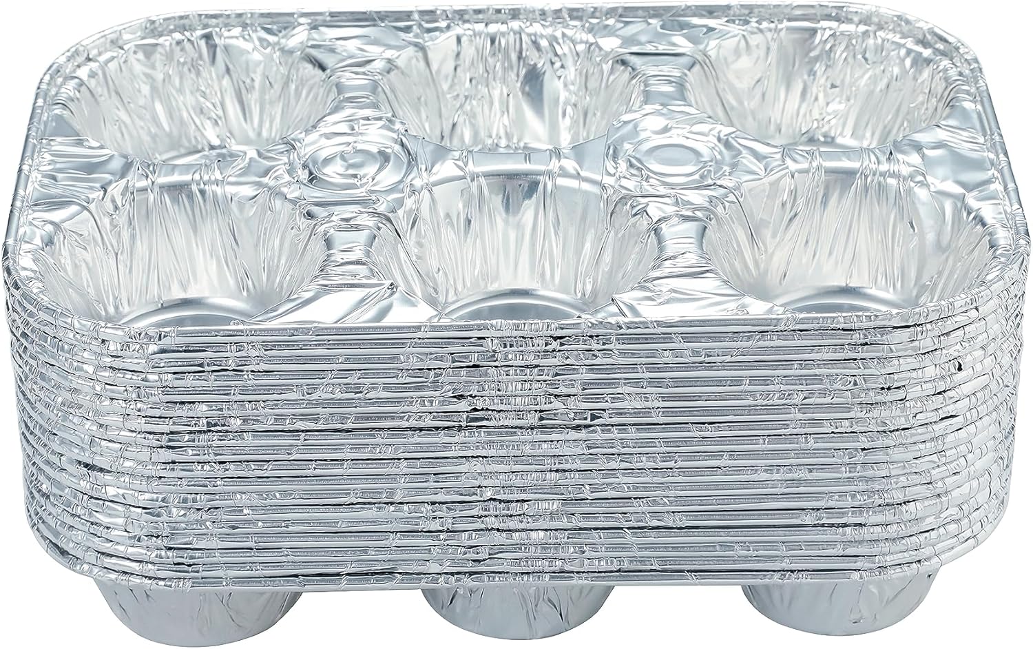 10pack Muffin Pan 6-Cup Cupcake Aluminum Pans Favorite Muffin Tin Size for Baking Cupcakes Muffins and Mini Pies - Standard Size