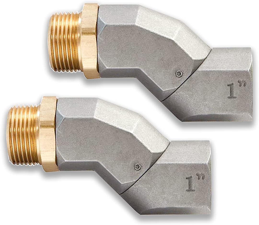1" NPT, 2PCS Fuel Hose Swivel 360 Rotating Connector for Fuel Transfer Pump Fuel Nozzle Multi Plane Fuel Plane Swivel