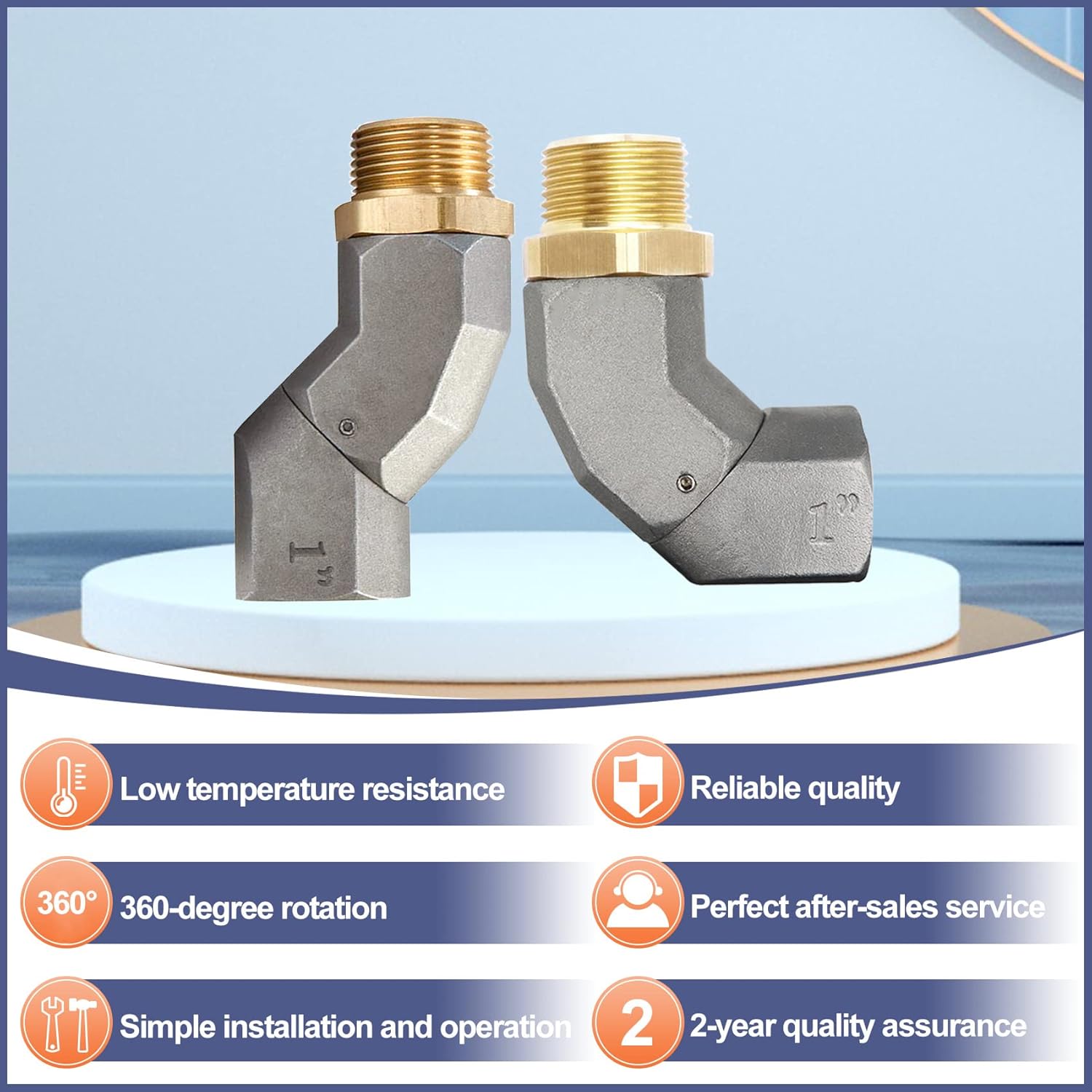 1" NPT, 2PCS Fuel Hose Swivel 360 Rotating Connector for Fuel Transfer Pump Fuel Nozzle Multi Plane Fuel Plane Swivel