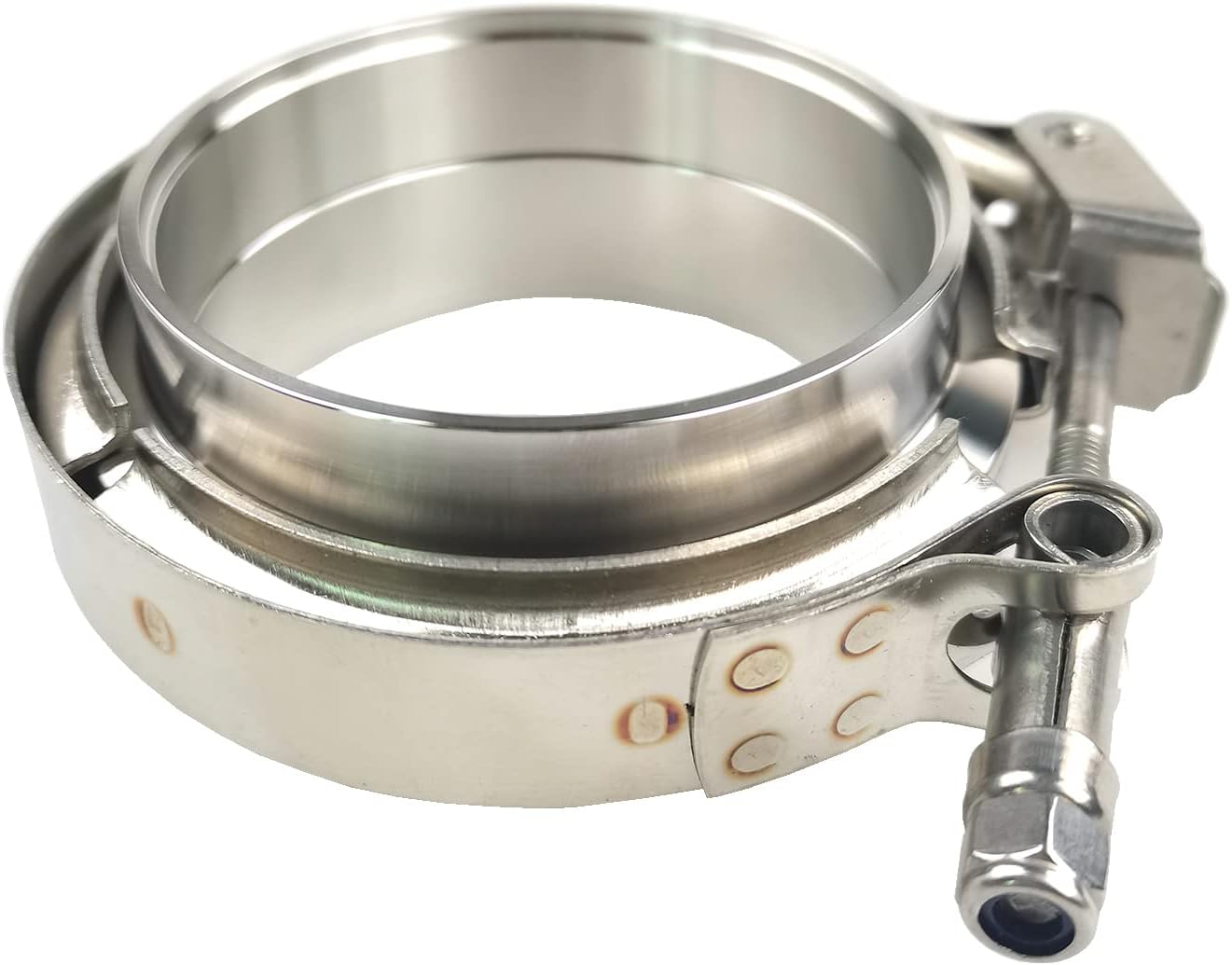 2 X 3 inch Quick Release V Band Clamp with Male Female Flanges 304 Stainless Steel for Turbo Downpipes, 2 Pack