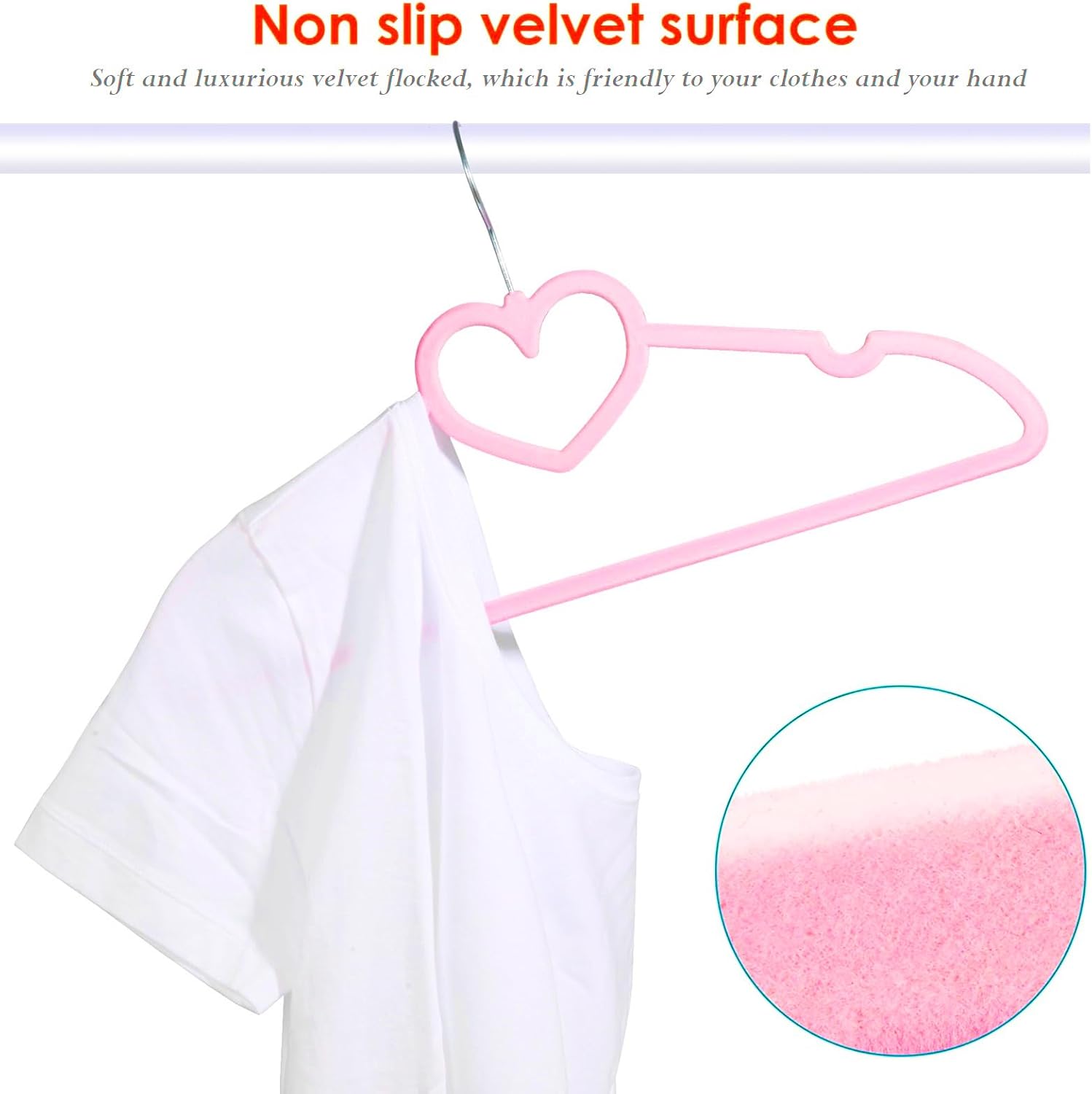 Velvet Hangers 20 Pack, 16" Non Slip Adult Hangers, Slim Clothes Hanger with 360 Degree Swivel Hook - Durable & Cute for Coats, Shirts, Dress Pink