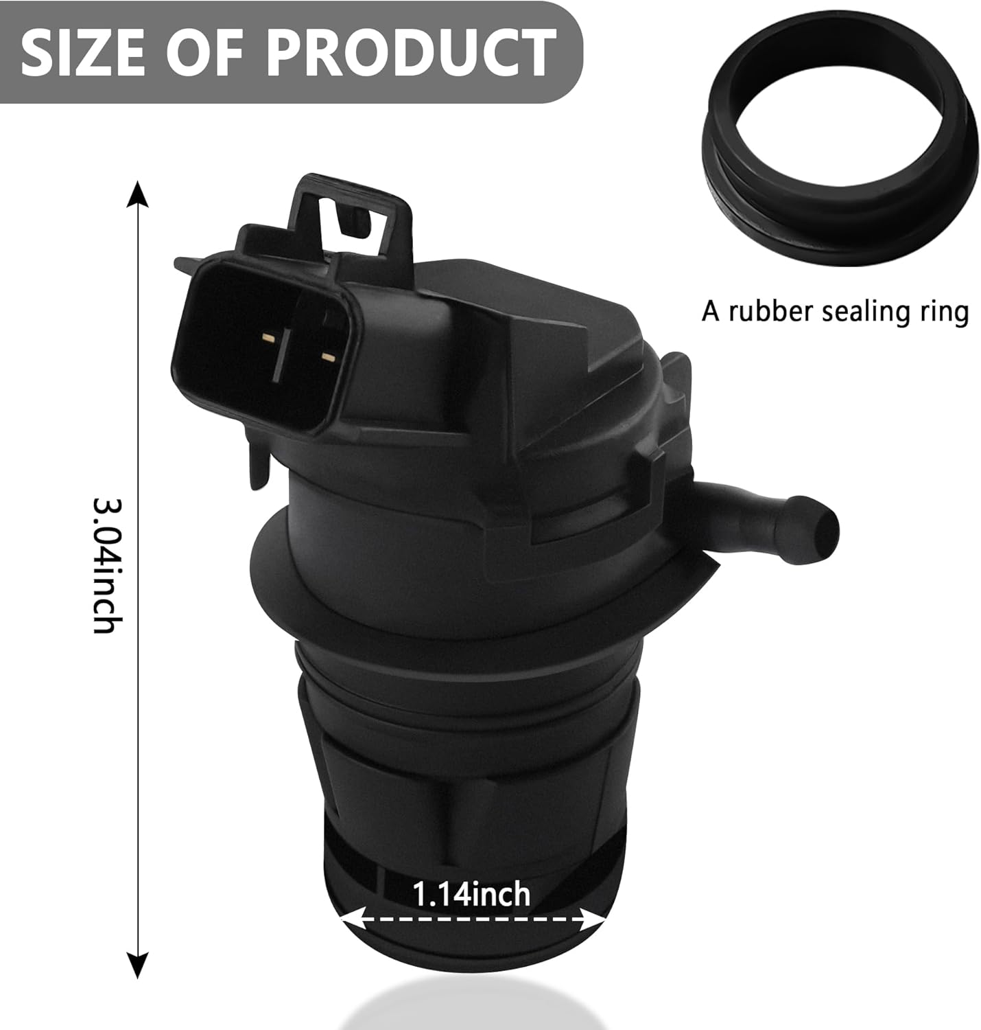 Windshield Washer Pump Replacement OEM#85330-60190,85330-AE010 with Grommet,Windshield Wiper Pump Compatible with Toyota Lexus Mazda Honda,Standard Windshield Washer Fluid Pump for Toyota