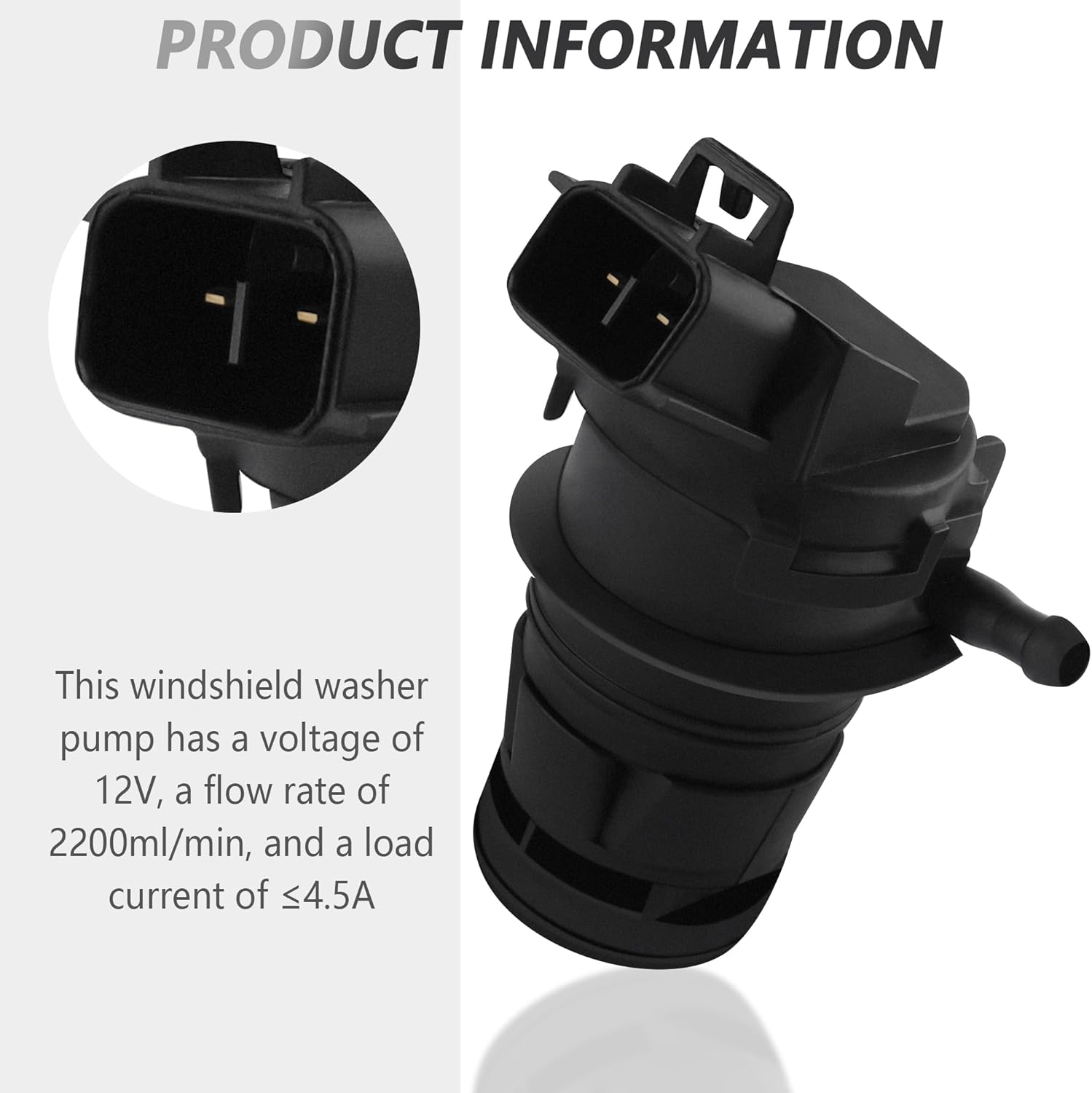 Windshield Washer Pump Replacement OEM#85330-60190,85330-AE010 with Grommet,Windshield Wiper Pump Compatible with Toyota Lexus Mazda Honda,Standard Windshield Washer Fluid Pump for Toyota
