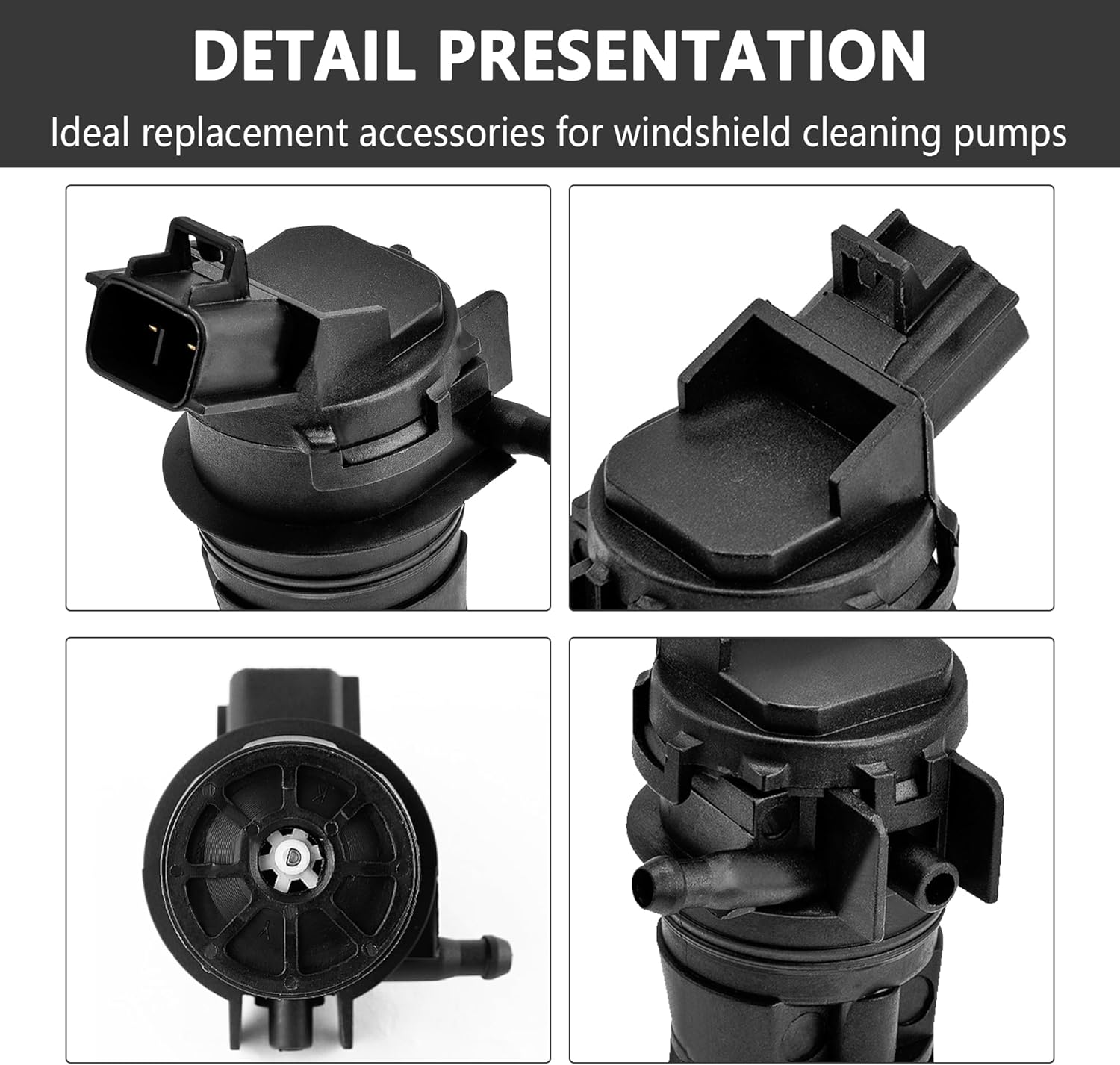 Windshield Washer Pump Replacement OEM#85330-60190,85330-AE010 with Grommet,Windshield Wiper Pump Compatible with Toyota Lexus Mazda Honda,Standard Windshield Washer Fluid Pump for Toyota