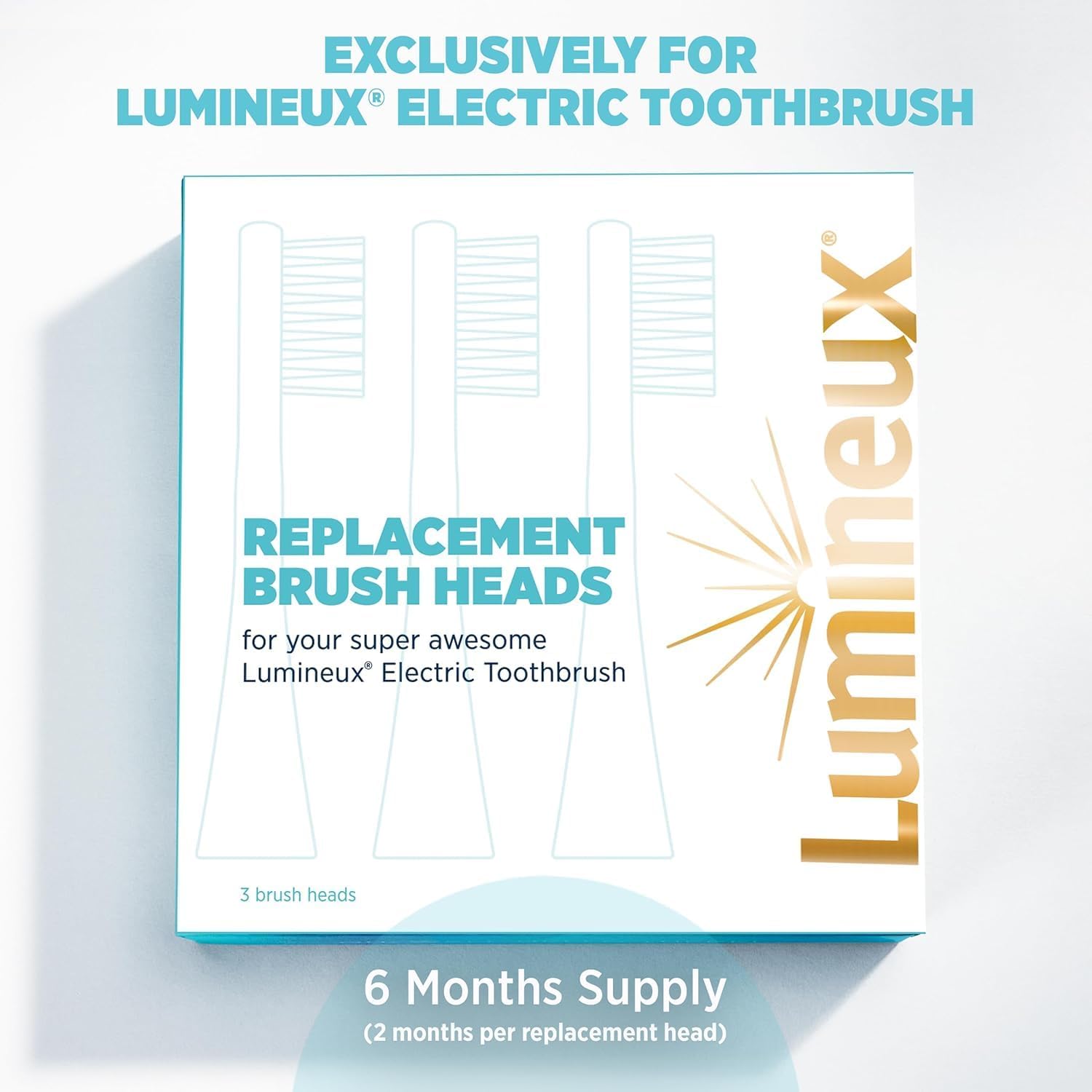 Bamboo Replacement Heads 3 Pack - Exclusive to Sonic Electric Toothbrush - Soft Bristle Bamboo Heads - Made with Eco Loving Renewable Bamboo