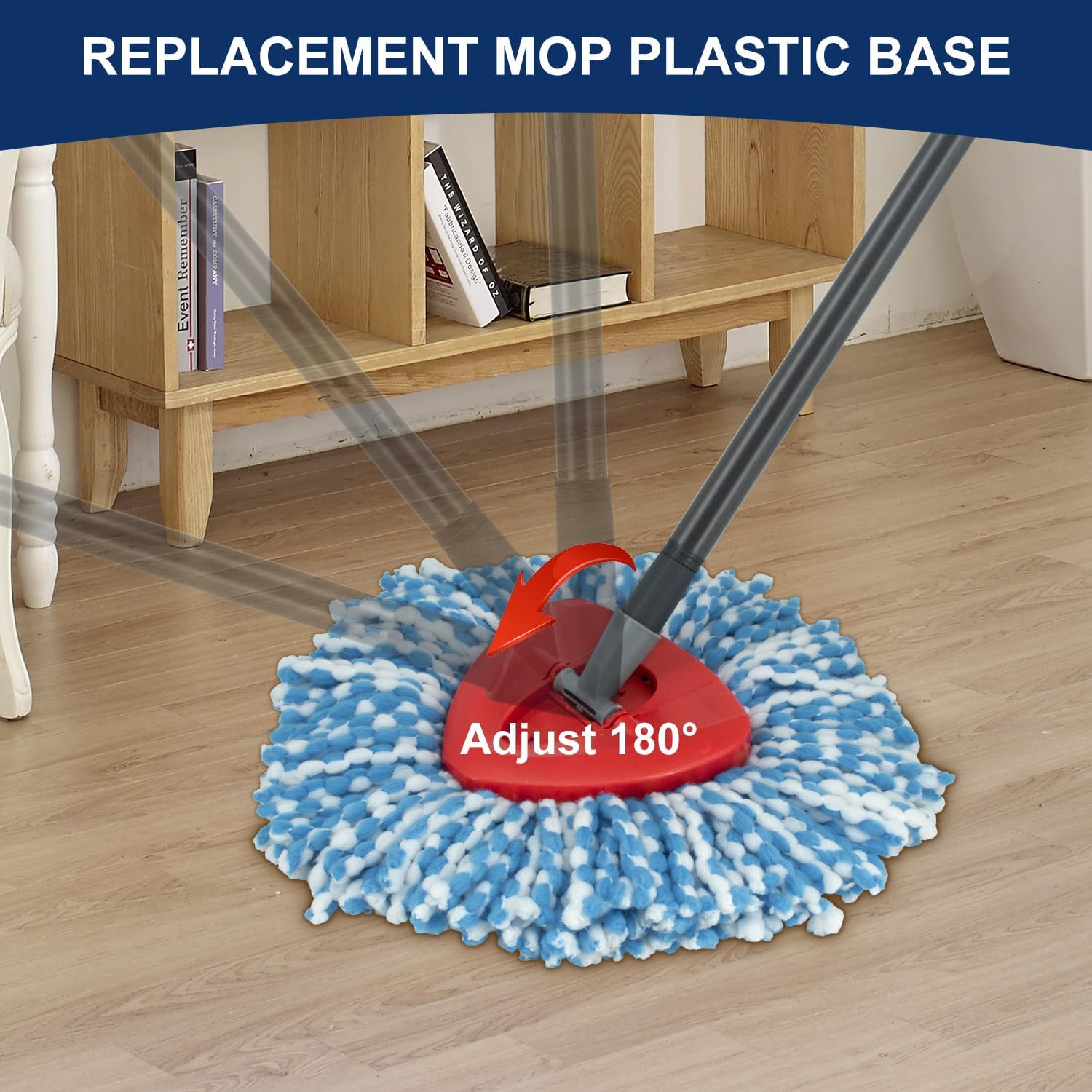 Spin Mop Replacement Head Base Compatible with Oceda EasyWring 1-Tank System Mop Rotating Triangle Mop Head Cover Replacement Rotating Mop Base Plastic Base for Spin Mop Accessories