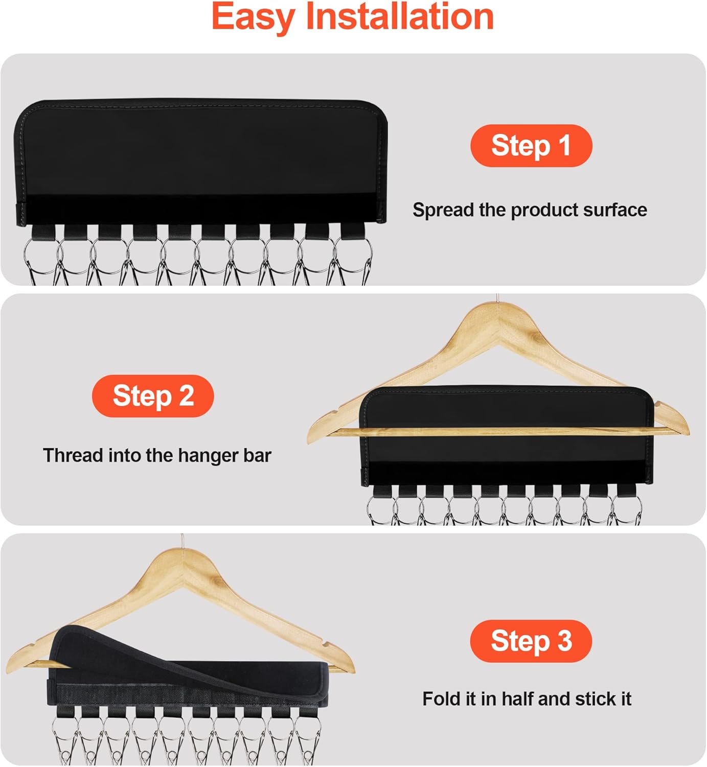 Hat Rack for Baseball Caps Hat Organizer Holder for Hanger & Room Closet Display, 2Pack 10 Hat Storage Clips for Hang Ball Caps Beanie, for Men Gift, Not Including Hangers & Hats 2PC Black
