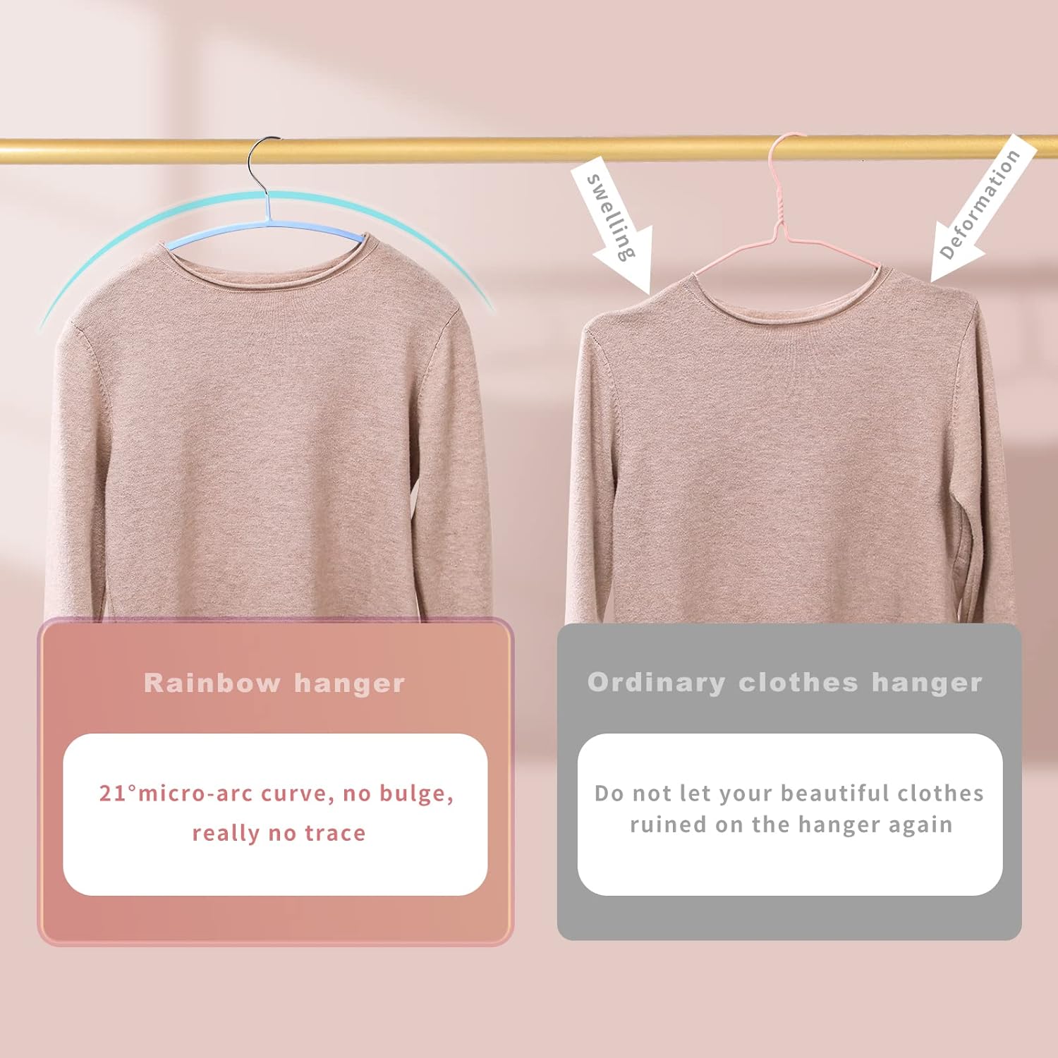 Clothes Hanger 14 Pack, Sweater Hangers No Shoulder Bump, 16.5 inch Wide Heavy Duty Coat Hangers for Closet, Non Slip PVC-Coating Metal Hangers for Sweaters,Suits,Dresses,Jackets,Pants,Shirt