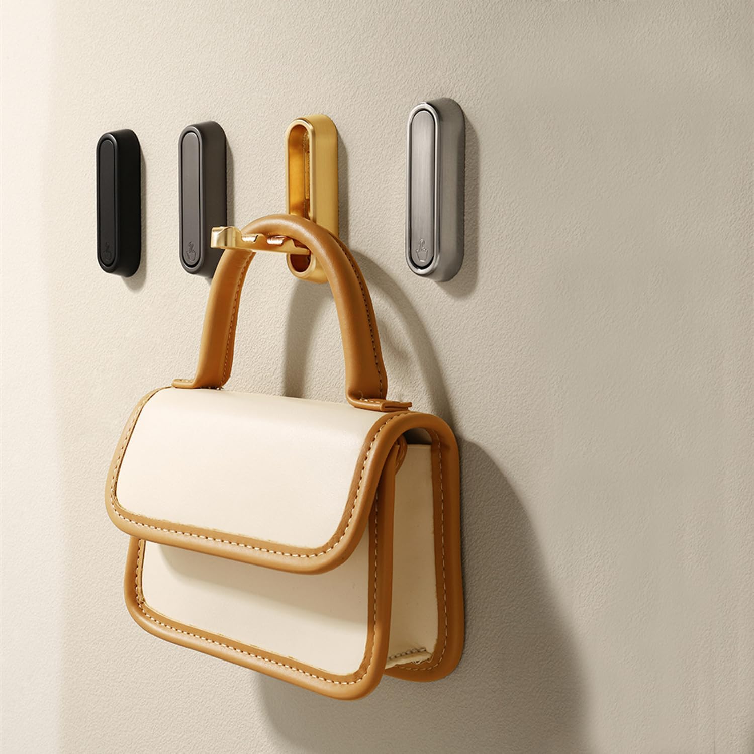 4PCS Folding Coat Hooks, Heavy Duty Wall Hooks Made of Zinc Alloy, Foldable Gold Wall Hooks for Hanging Coats, Scarves, Hats, Bathrobes, Keys, Bags Gold
