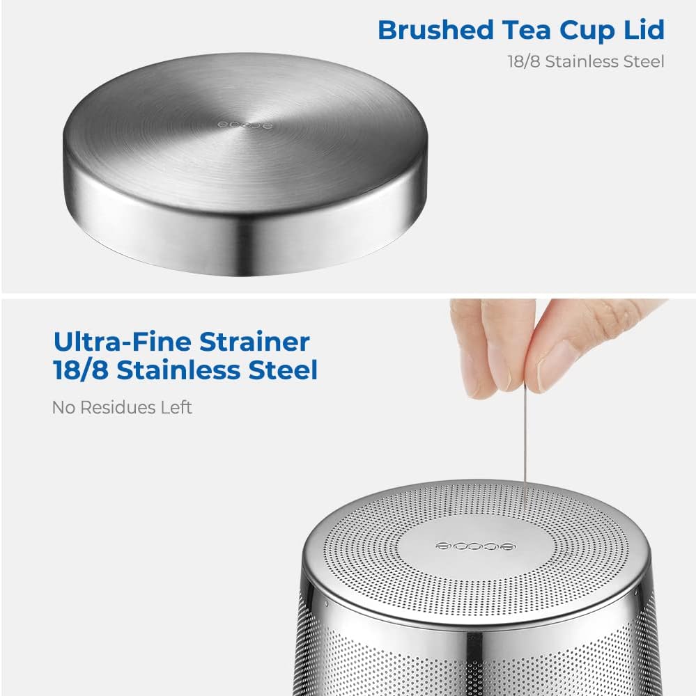 16.9 Oz Borosilicate Glass Tea Mug Cup Tea Glasses with Stainless Steel Infuser & Lid, Loose Leaf Glass Tea Cup Teacup 430mL Use Capacity