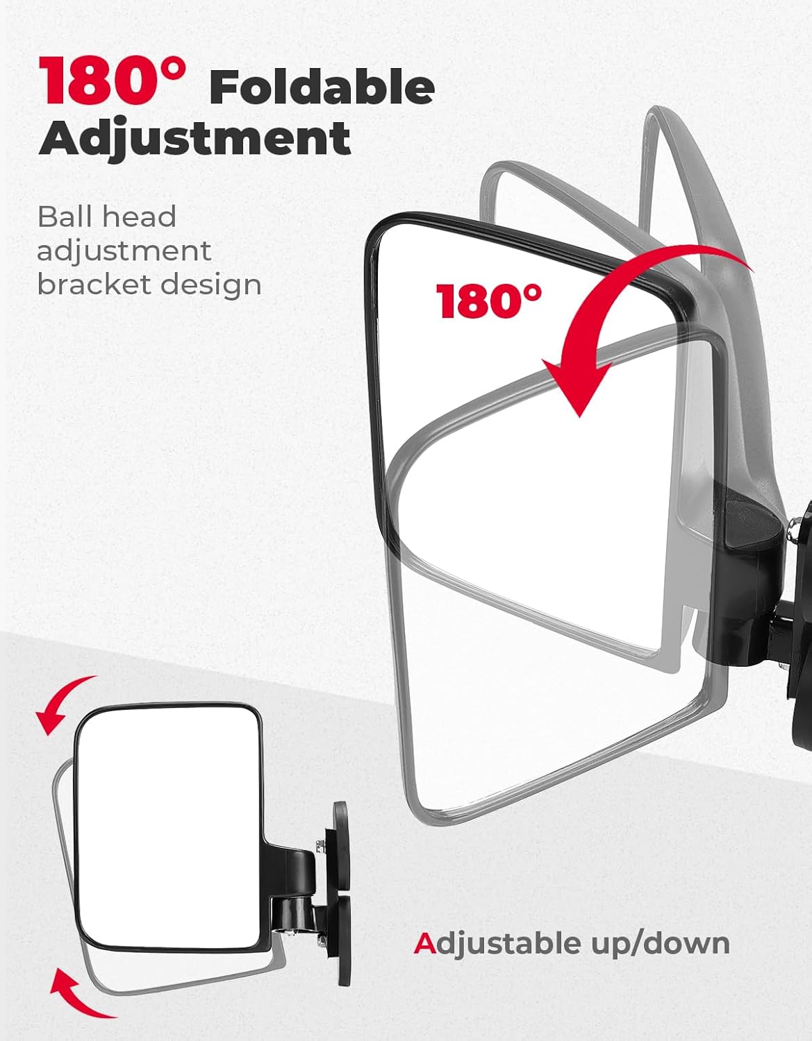 Tractor Magnetic Side Mirrors, 114 Lbs Magnet Rear View Mirror for Tractors, Forklifts, Lawn Movers, Golf Cart, Small Dozers, Lift Trucks, Compatible with John Deere, Kubota, Toyota, CASE
