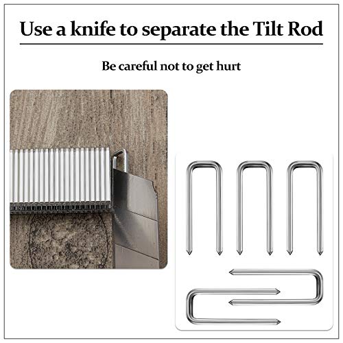 40 Pieces Plantation Shutter Repair Kit Replacement Louvers Staples Window Blind Tilt Rod Operable Plantation Silver Missing Metal Indoor Louver Staples Tools Repair 0.6 x 0.19