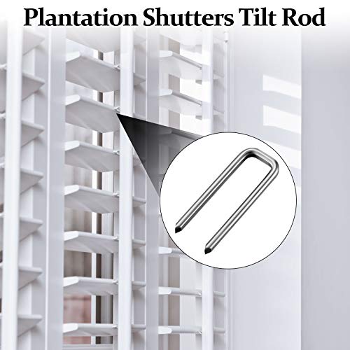 40 Pieces Plantation Shutter Repair Kit Replacement Louvers Staples Window Blind Tilt Rod Operable Plantation Silver Missing Metal Indoor Louver Staples Tools Repair 0.6 x 0.19