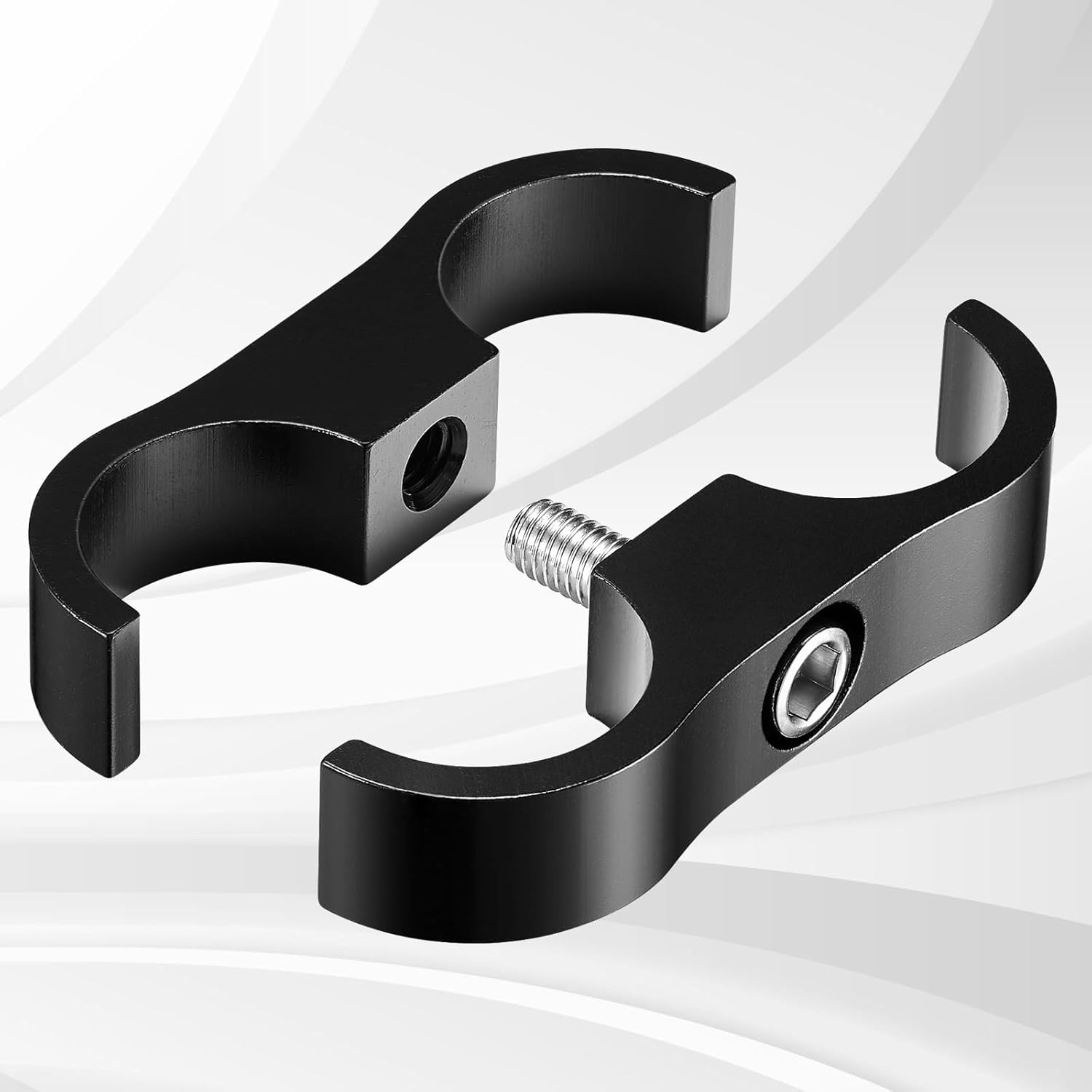 -12AN Hose Separator Clamp - Fuel line Mounting Clamps, 4Pcs/Pack Black Aluminum Hose Fitting Adapter, Great for 3/4 Fuel Line Hose, Brake Line, Oil Hose, Water Pipe and Gas Line