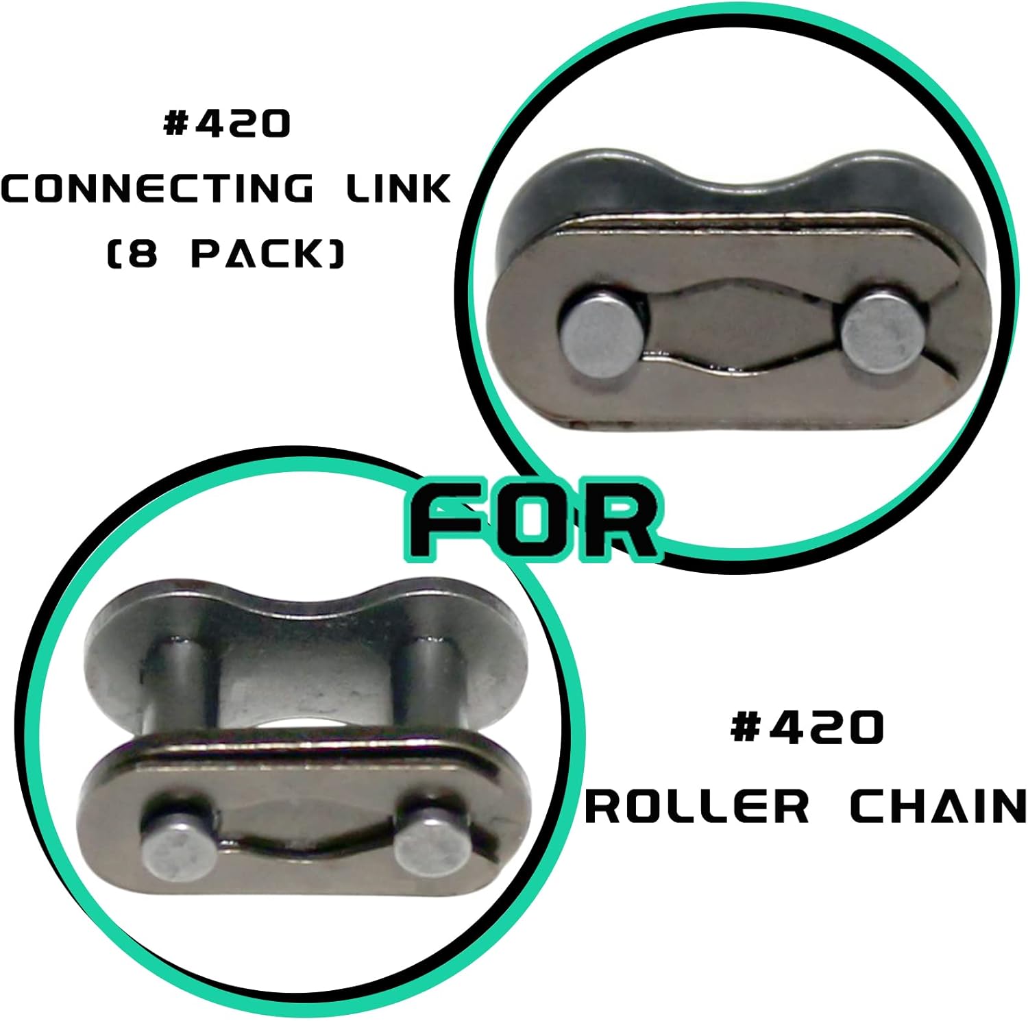#420 Chain Master Link Carbon Steel Heavy Duty for 50cc 70cc 90cc 110cc 125cc Dirt Bike Quad Buggy Mini Bike Pit ATV Scooter 8pcs