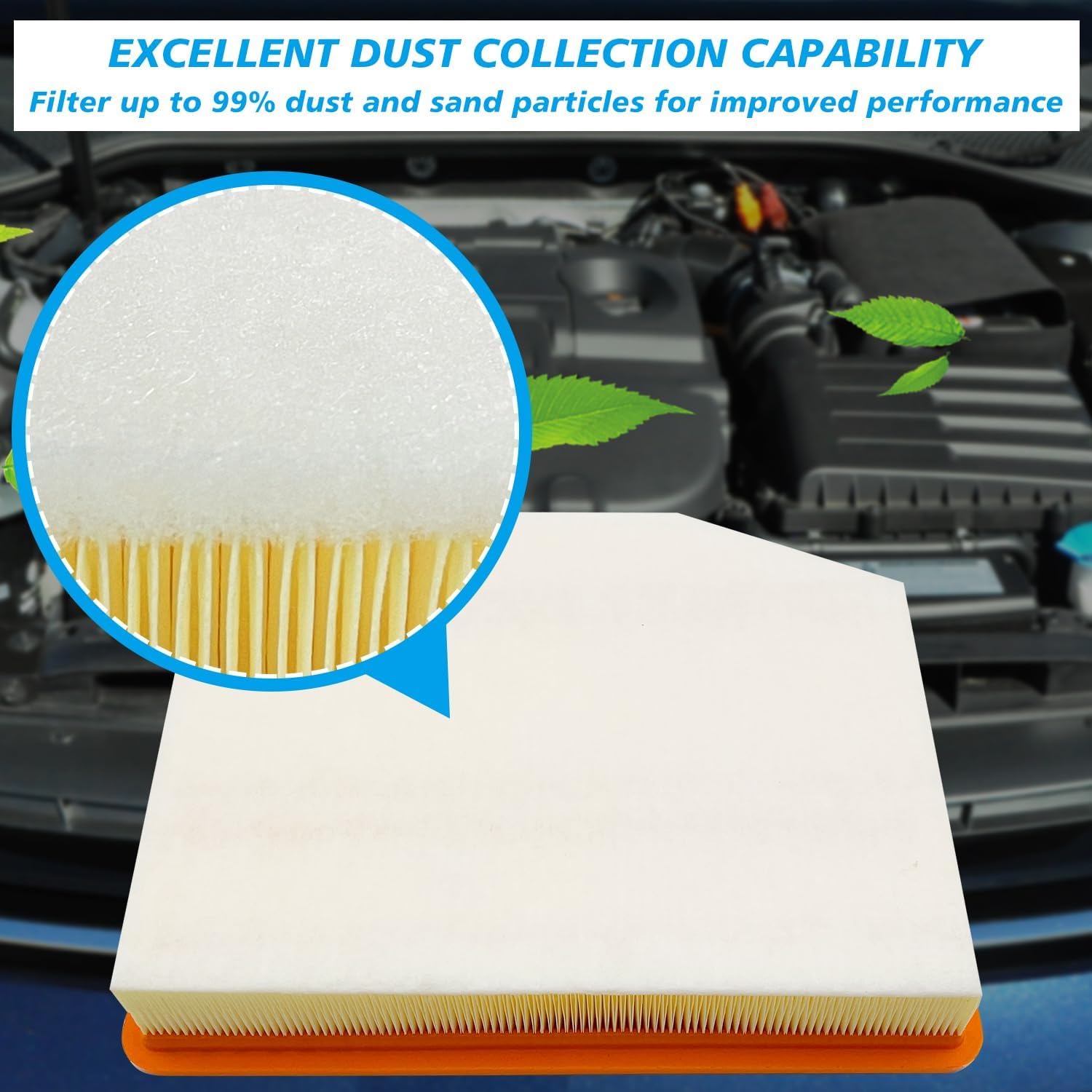 Engine Air Filter JM1219 Fits for 2021-2025 Escalade ESV, 2019-2025 Silverado 1500, 2021-2025 Suburban, 2021-2025 Tahoe, 2019-2025 Sierra 1500, 2021-2025 Yukon XL, for 84121217 A3244C 84121219