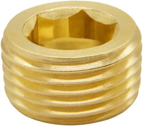 5PCS 1/2" NPT Male Brass Pipe Plug Counter Sunk Internal Hex Thread Pipe Plug